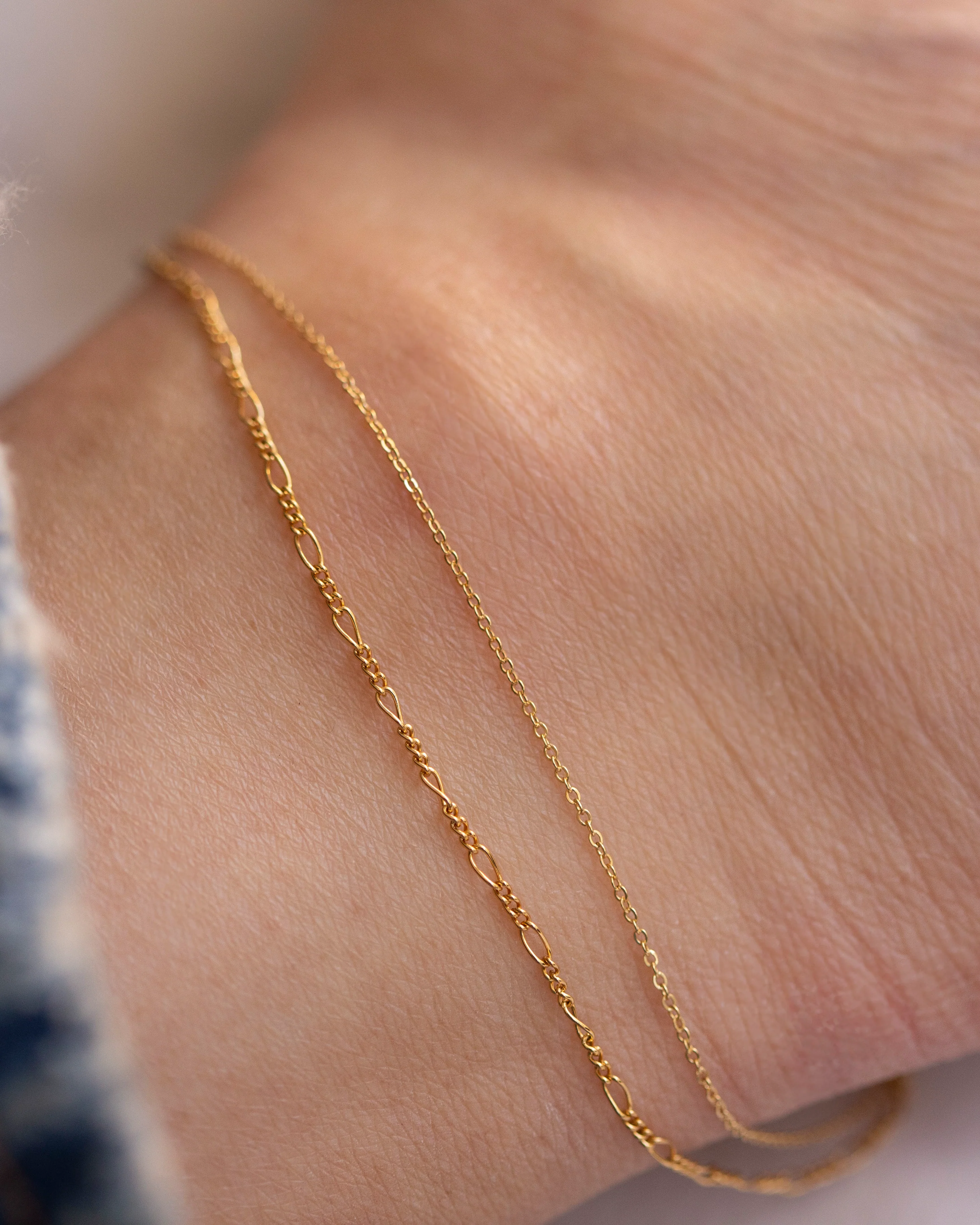 Double Strand Anklet Figaro and dainty Chain Anklet - Image 2