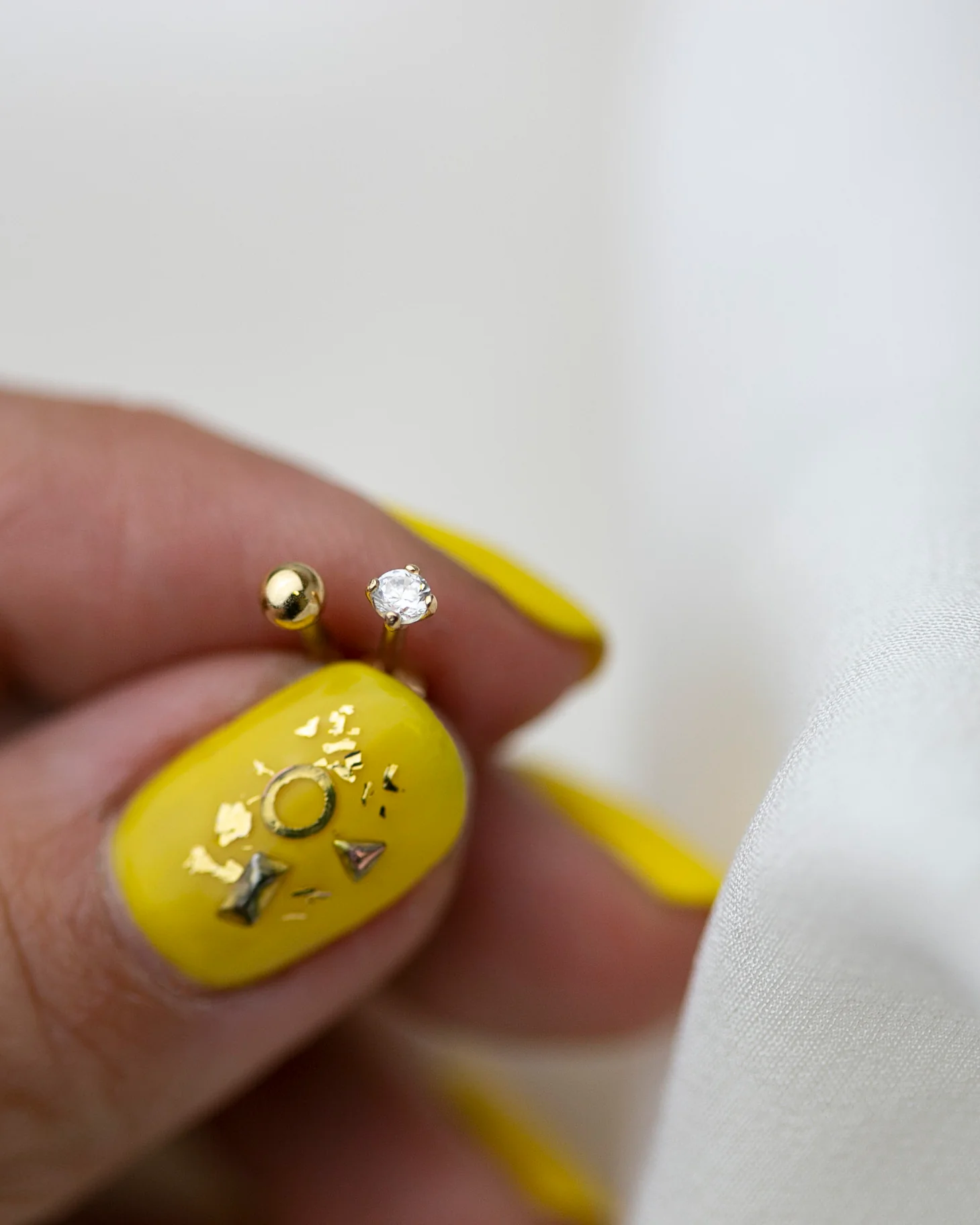 14k Ear Stud for Cartilage with flat back - Image 9