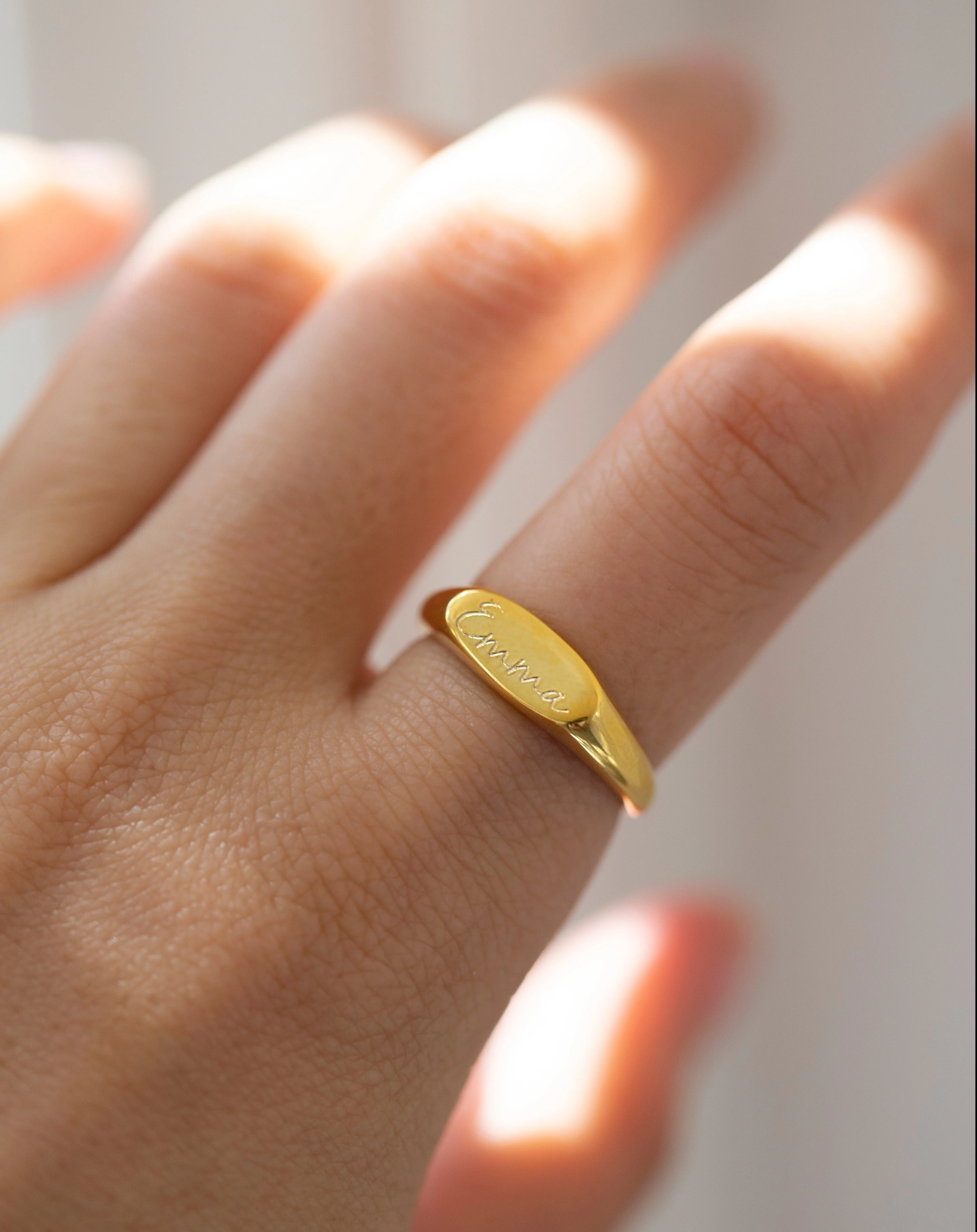 Engraved Oval Signet Ring - Image 3