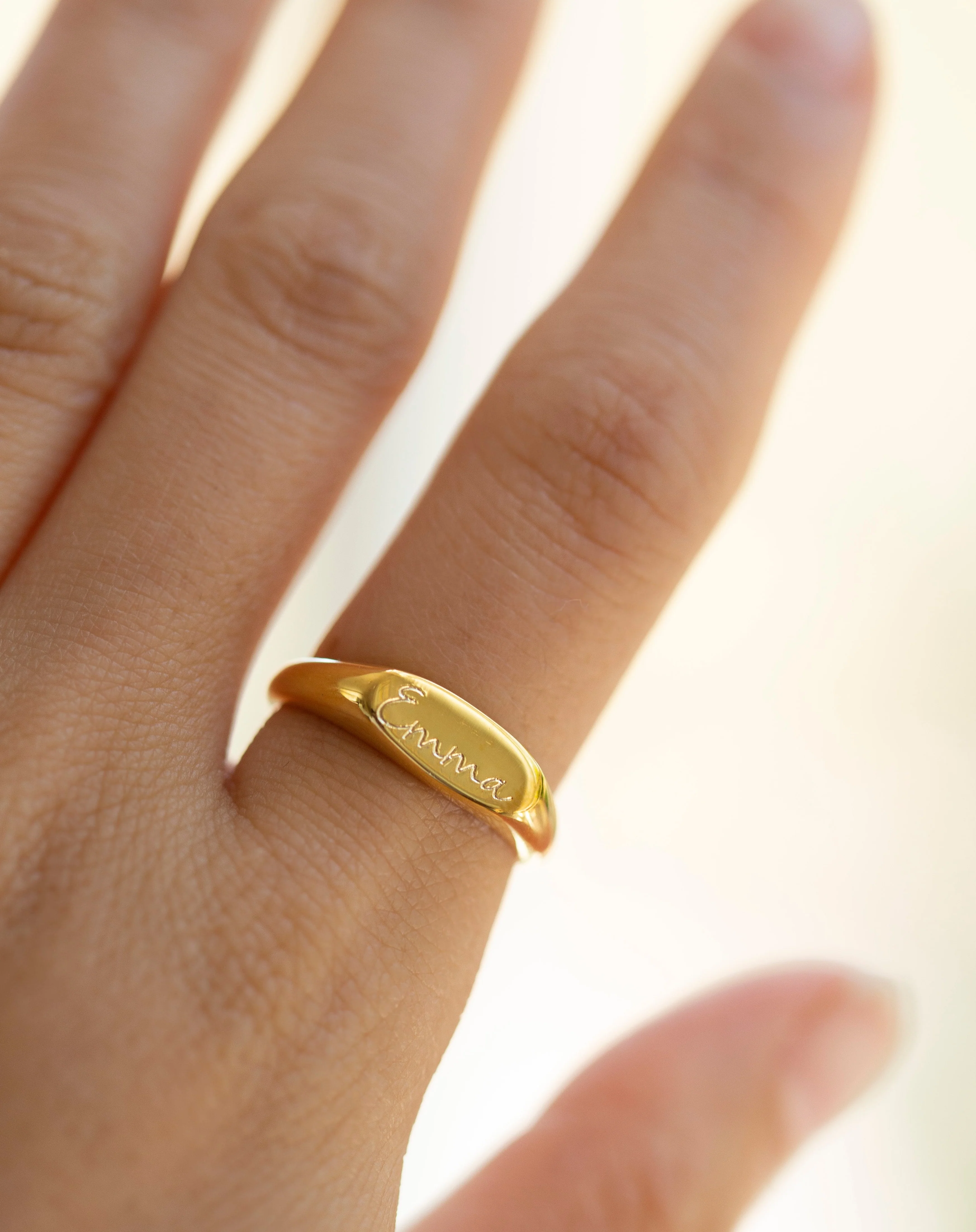 Engraved Oval Signet Ring - Image 6