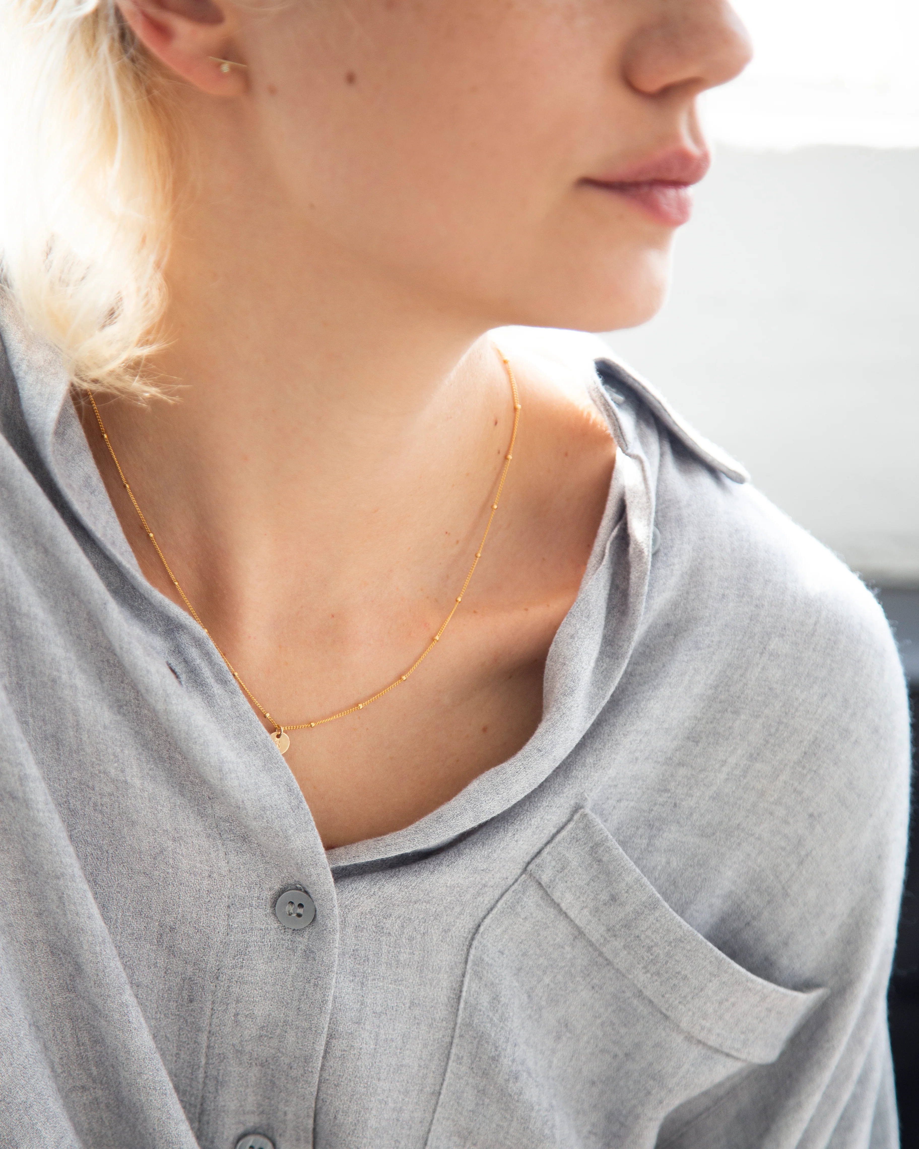Hand stamped Initial Necklace - Image 4