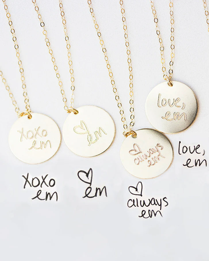 Handwriting Disc Necklace - Image 3