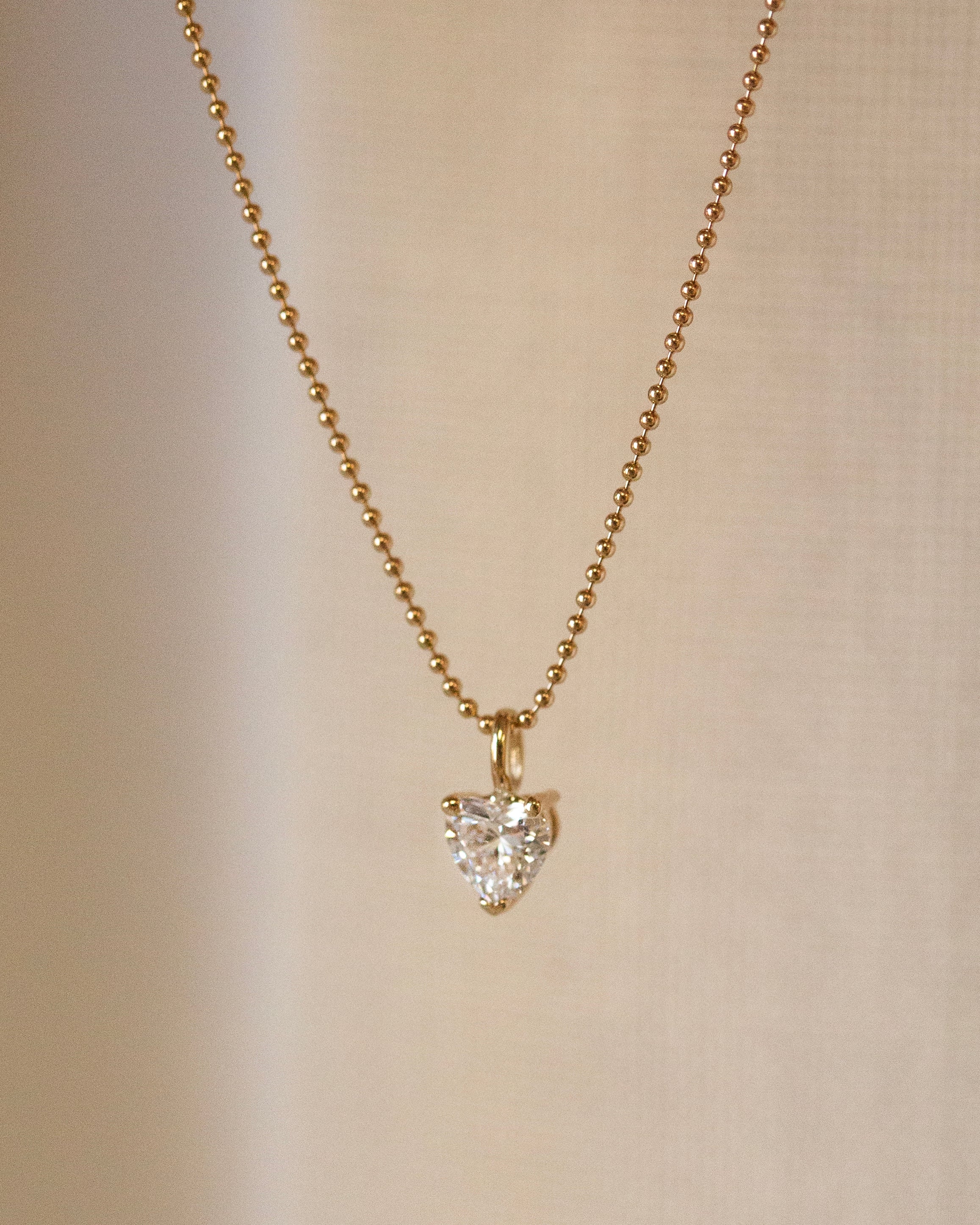 Heart Diamond Charm Necklace - Image 2