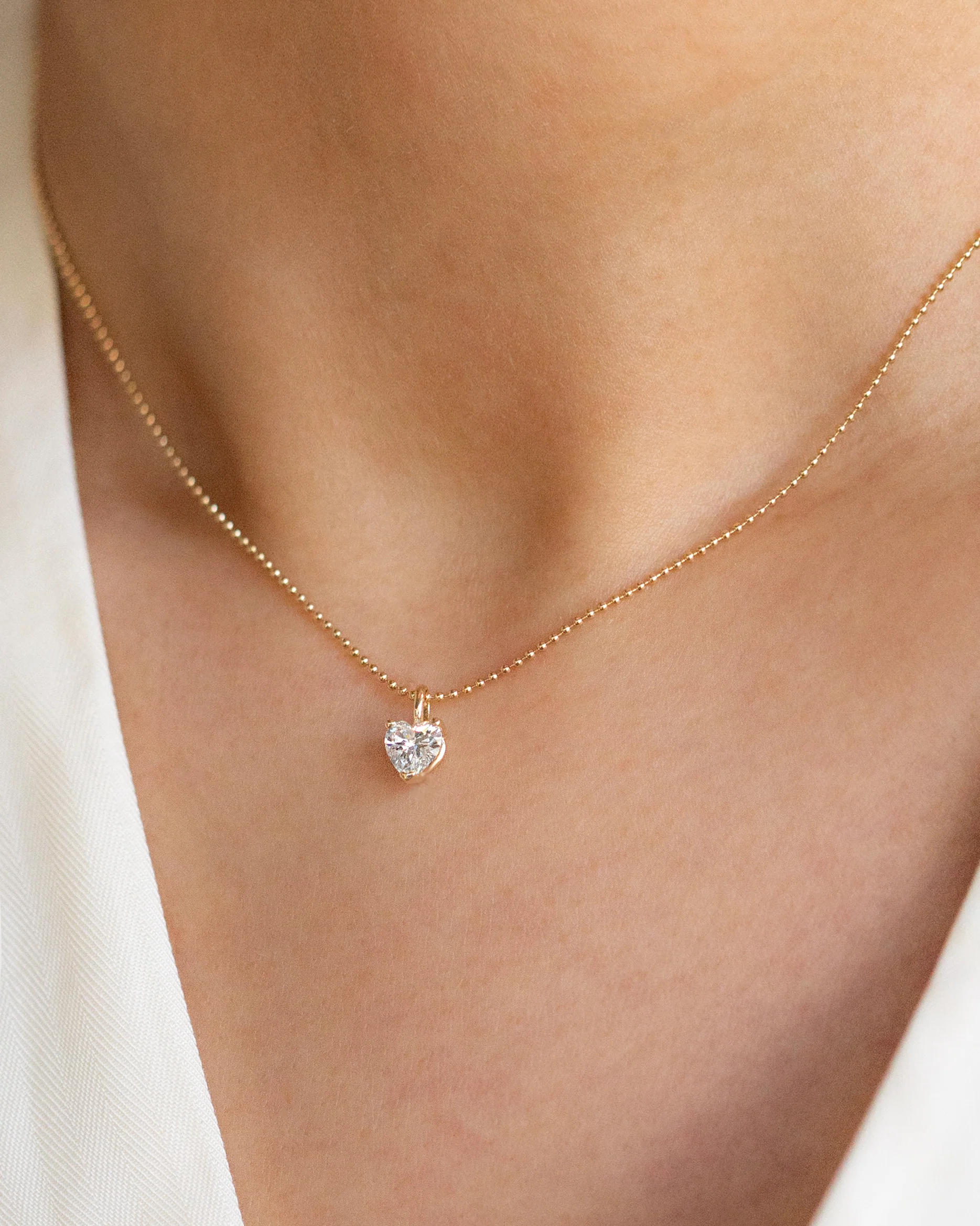 Heart Diamond Charm Necklace - Image 3
