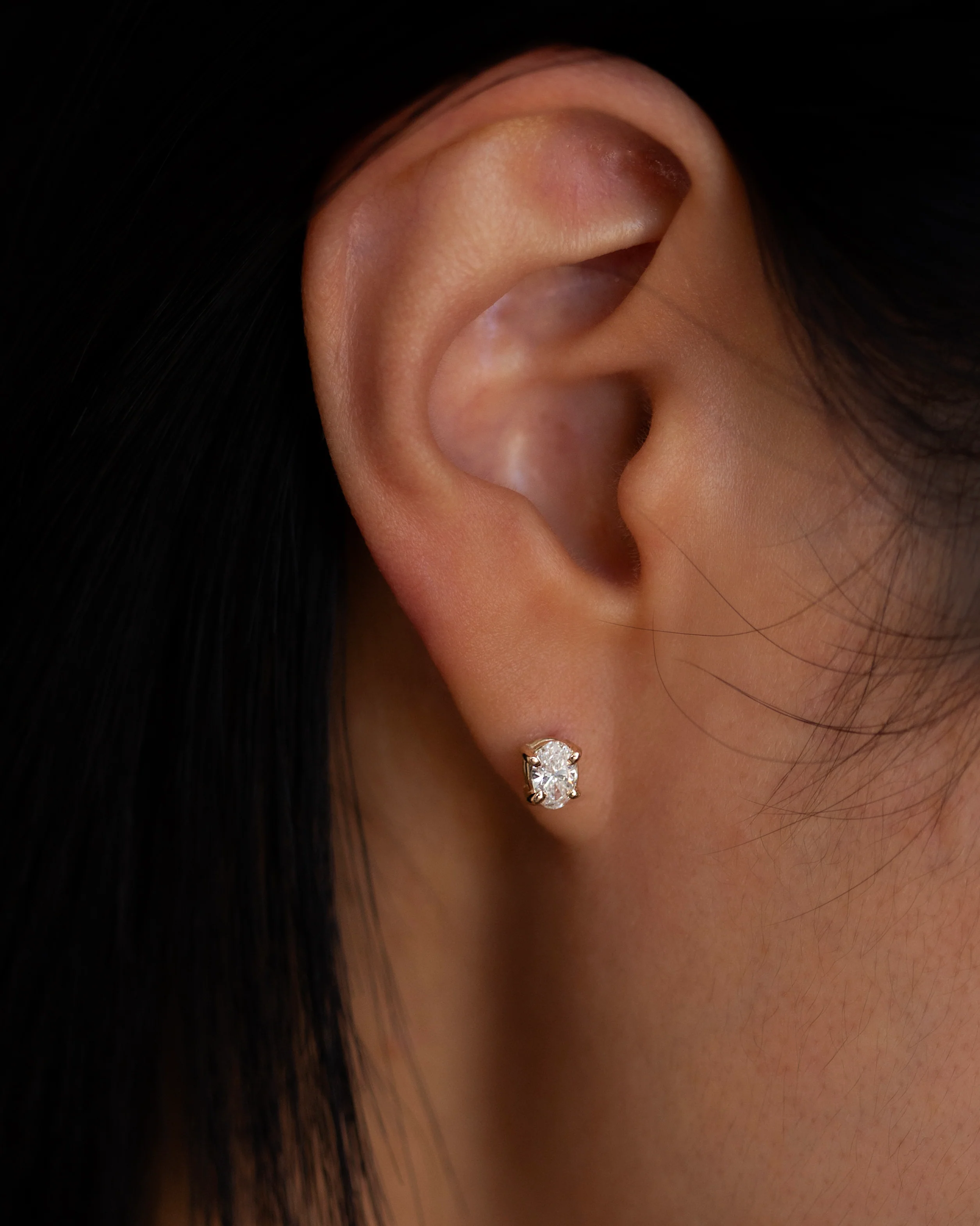 Lab-Grown Diamond Stud Earrings in 14K Solid Gold | Emerald, Oval & Marquise Cuts - Image 7