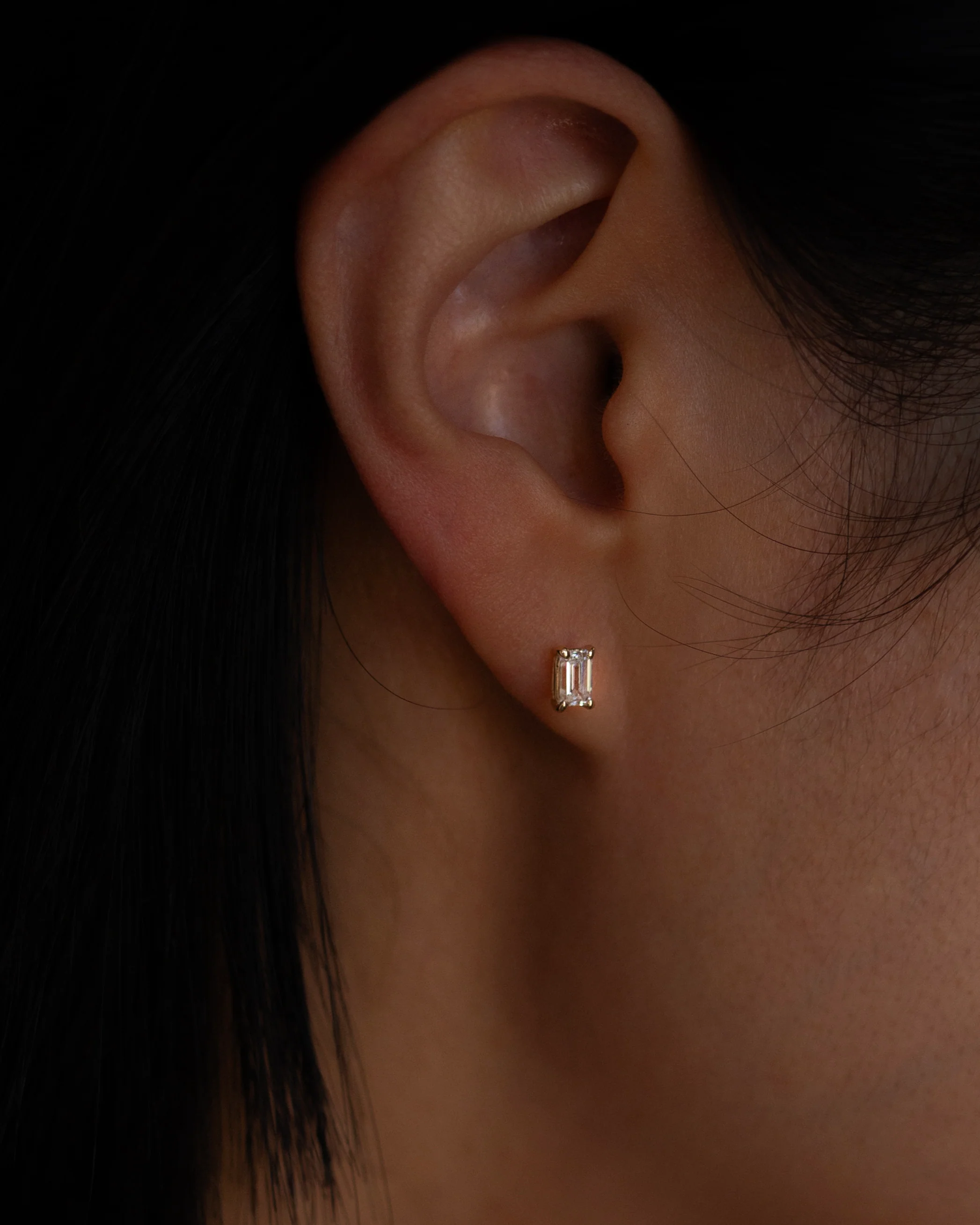 Lab-Grown Diamond Stud Earrings in 14K Solid Gold | Emerald, Oval & Marquise Cuts - Image 9