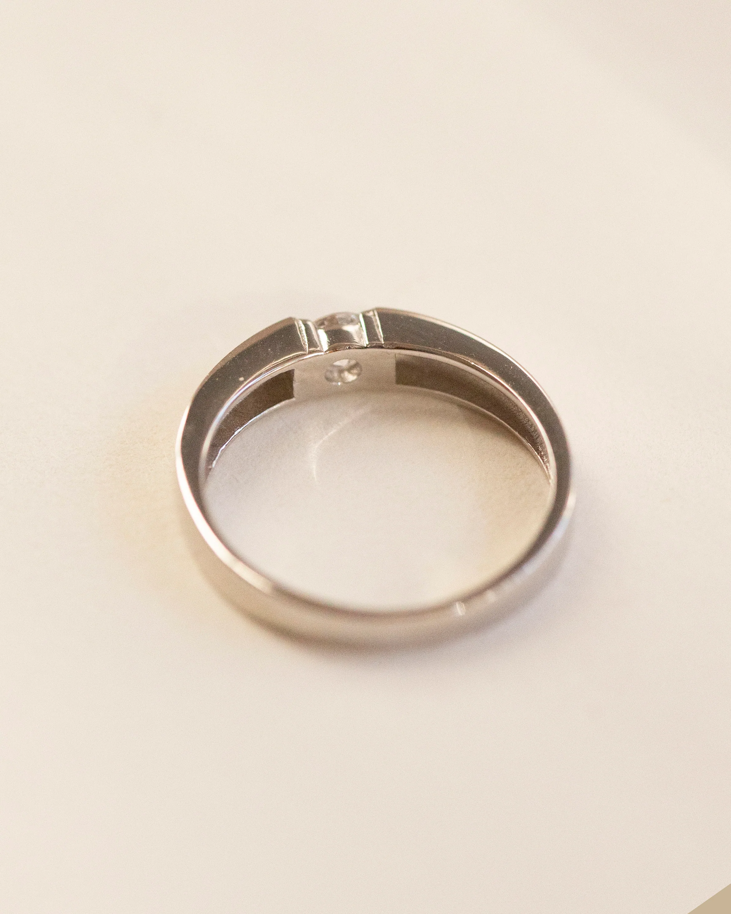 Lab Grown Diamond Silver Wedding Band | Minimalist Diamond Ring | Couple Matching Ring - Image 5