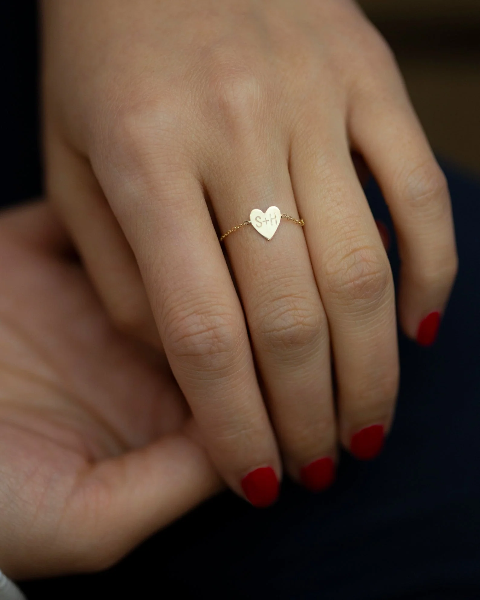 Little Heart Chain Ring - Image 4