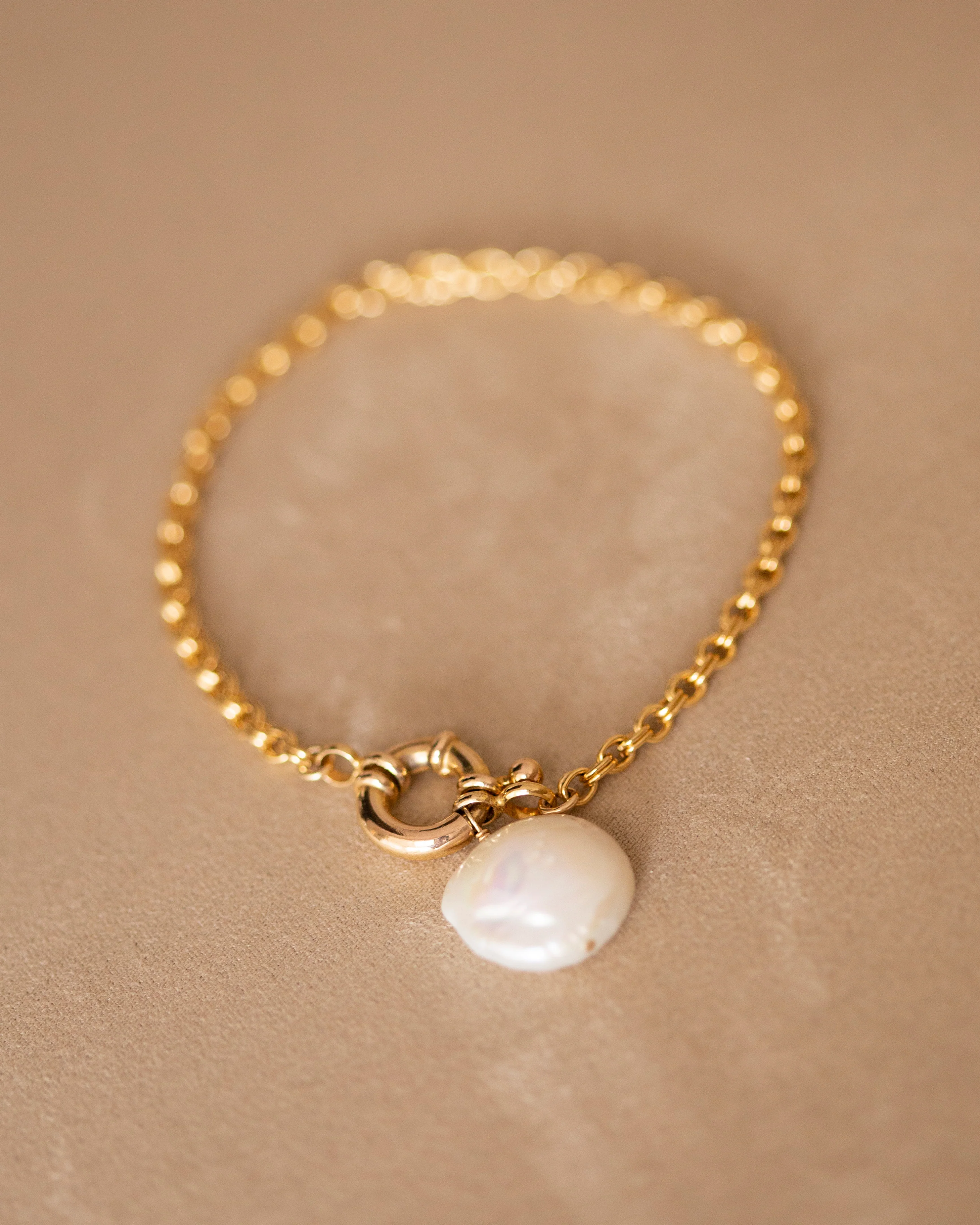 Luxe Link Pearl Charm Bracelet - Image 2