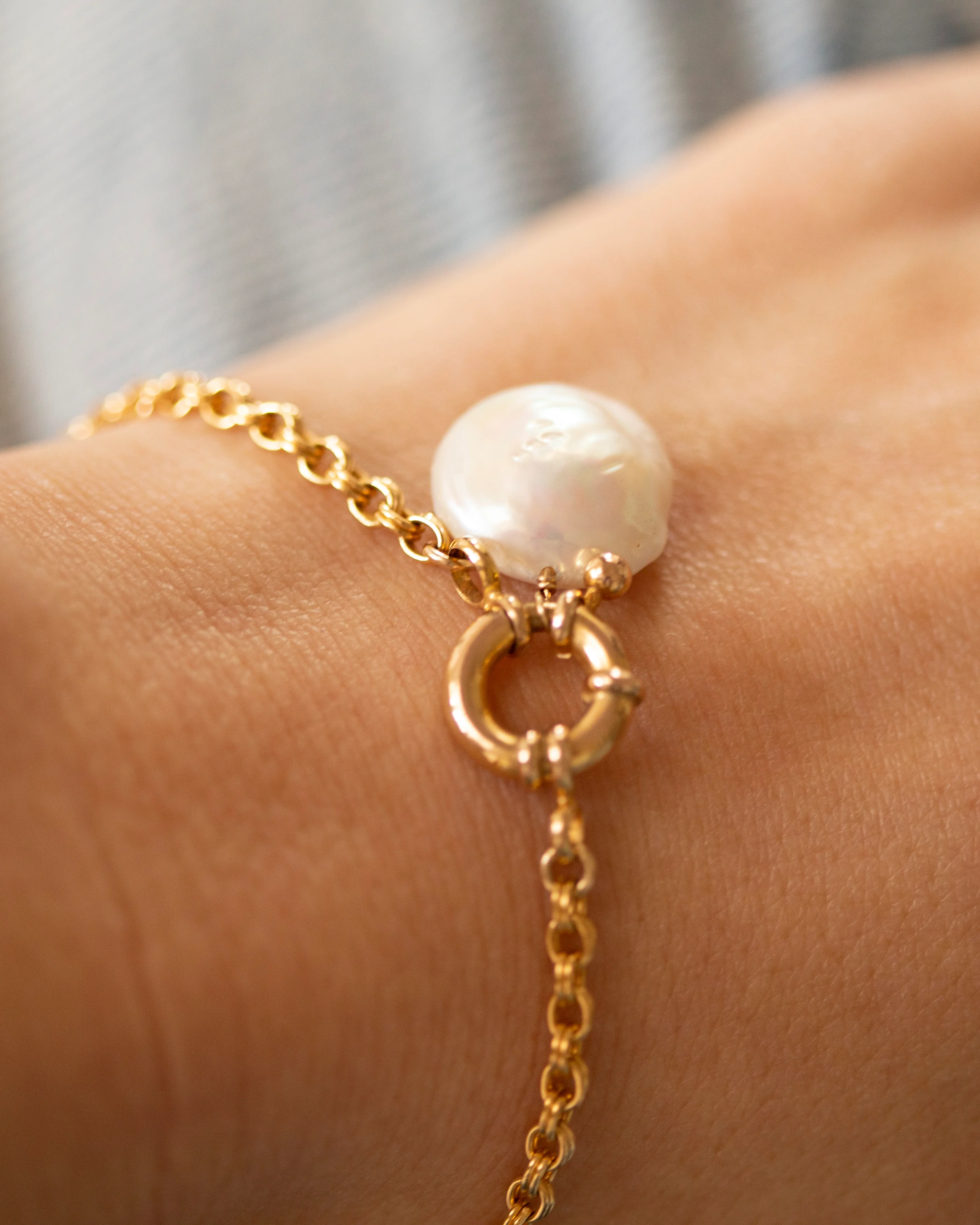 Luxe Link Pearl Charm Bracelet - Image 3