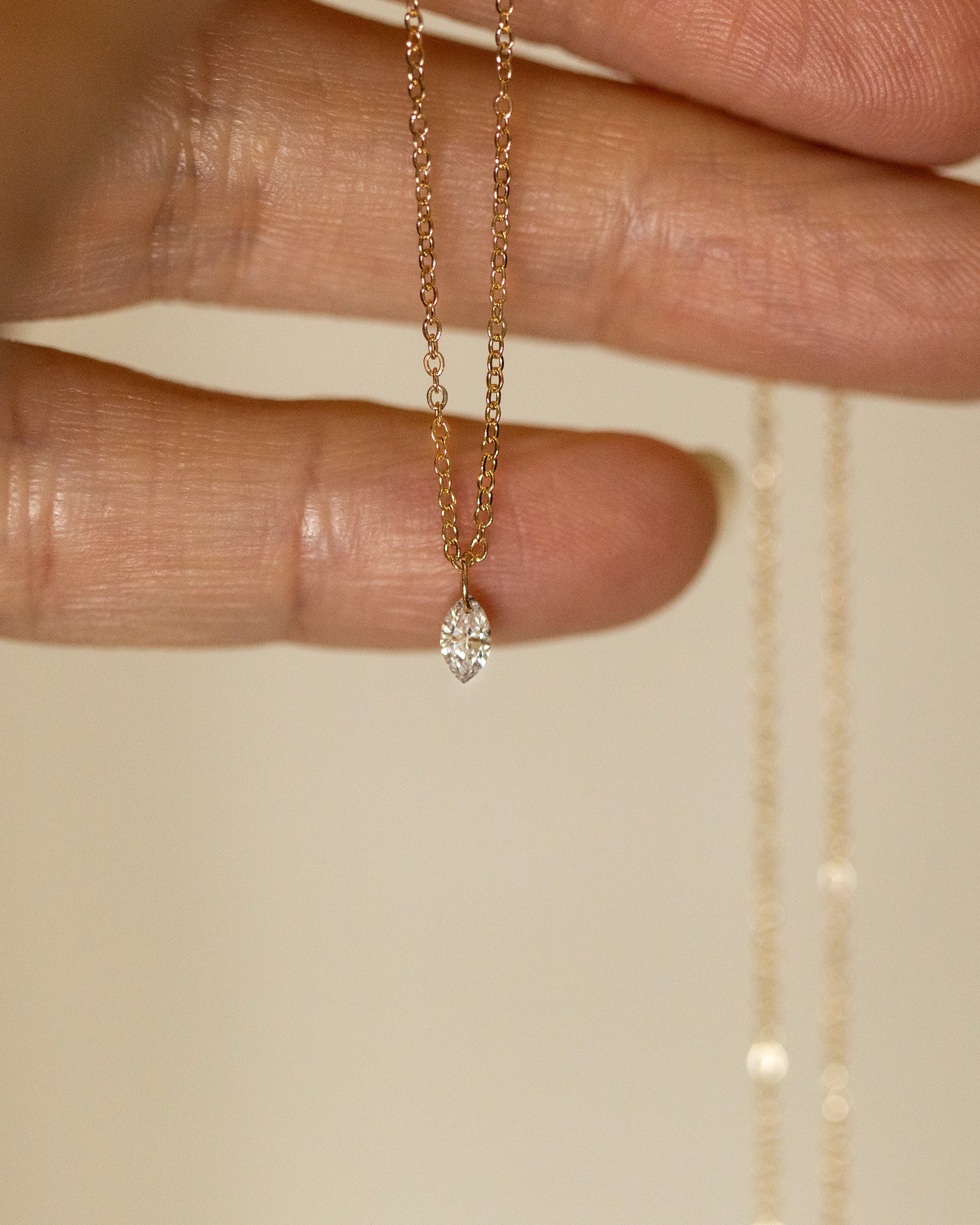 Marquise Bare Diamond Necklace - Image 3