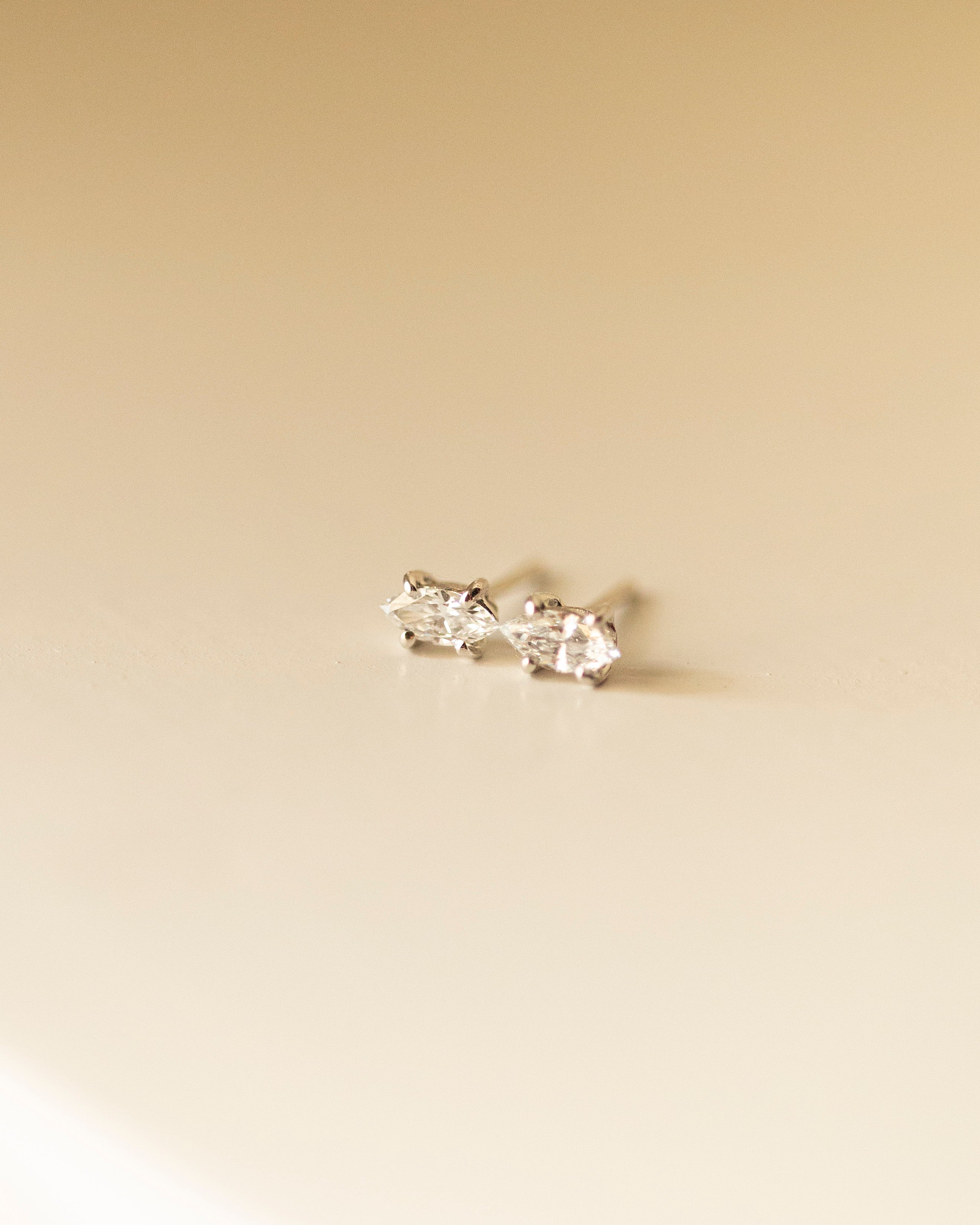 Marquise Lab Diamond Stud Earrings 0.5 ct total diamond | 14k Solid Gold Minimalist Diamond Earrings - Image 6
