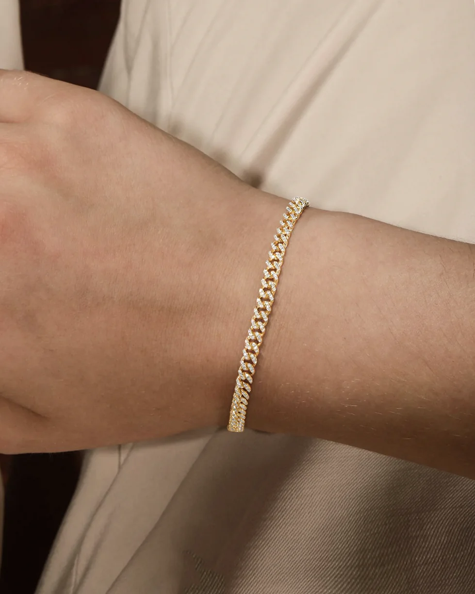 Mini Diamond Cuban Link Bracelet - Image 4