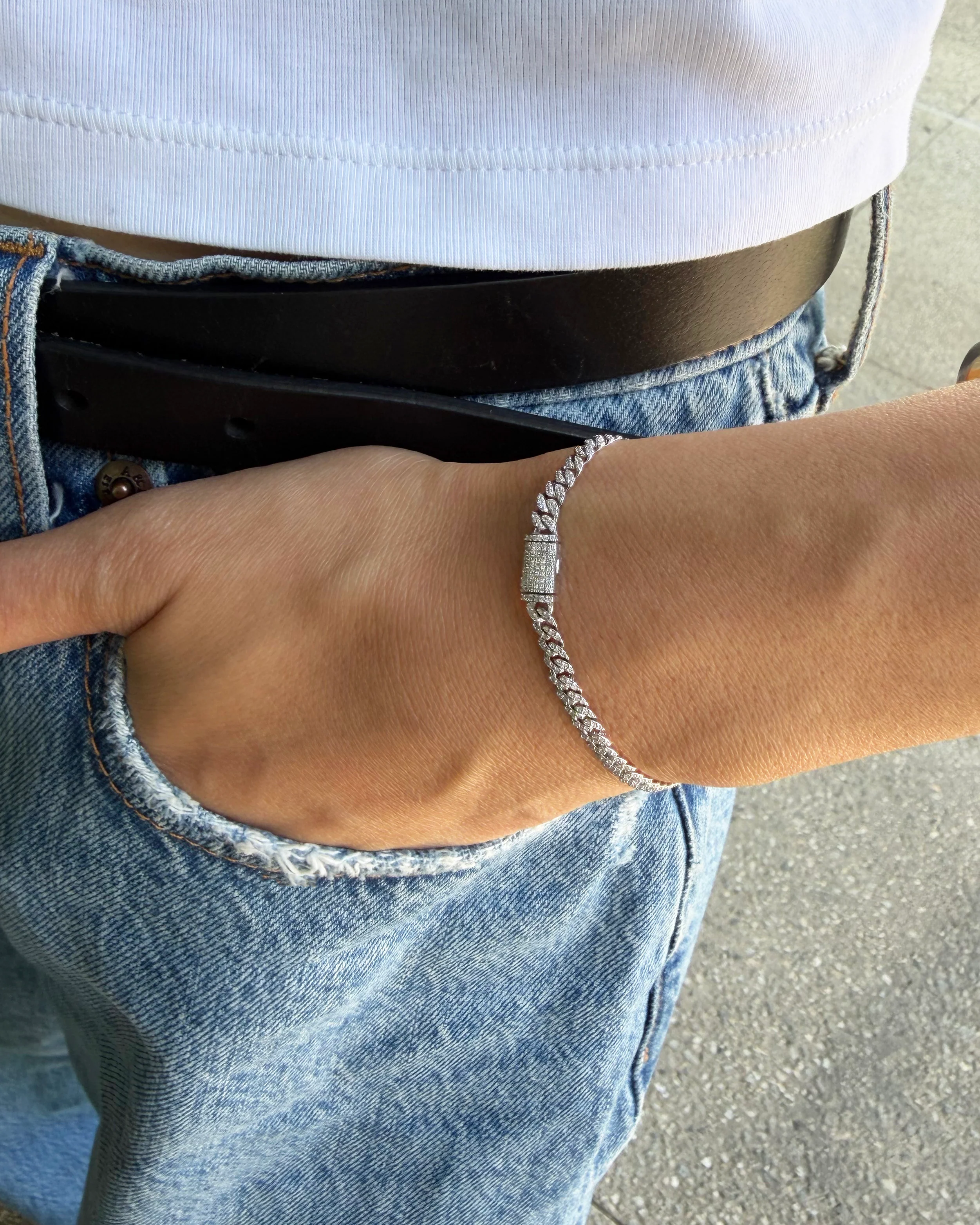 Mini Diamond Cuban Link Bracelet - Image 5