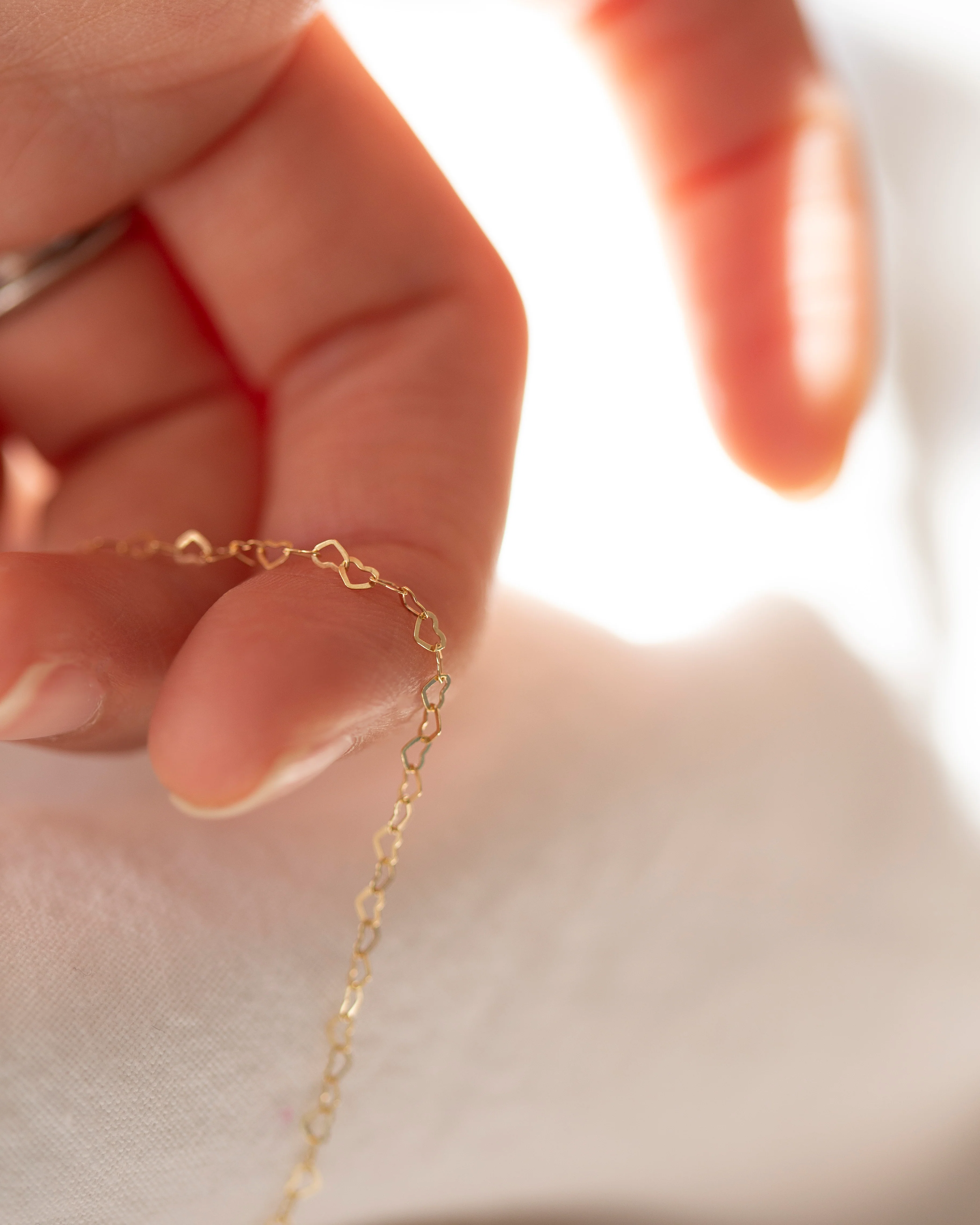 Mini Heart Link Chain Necklace - Image 5