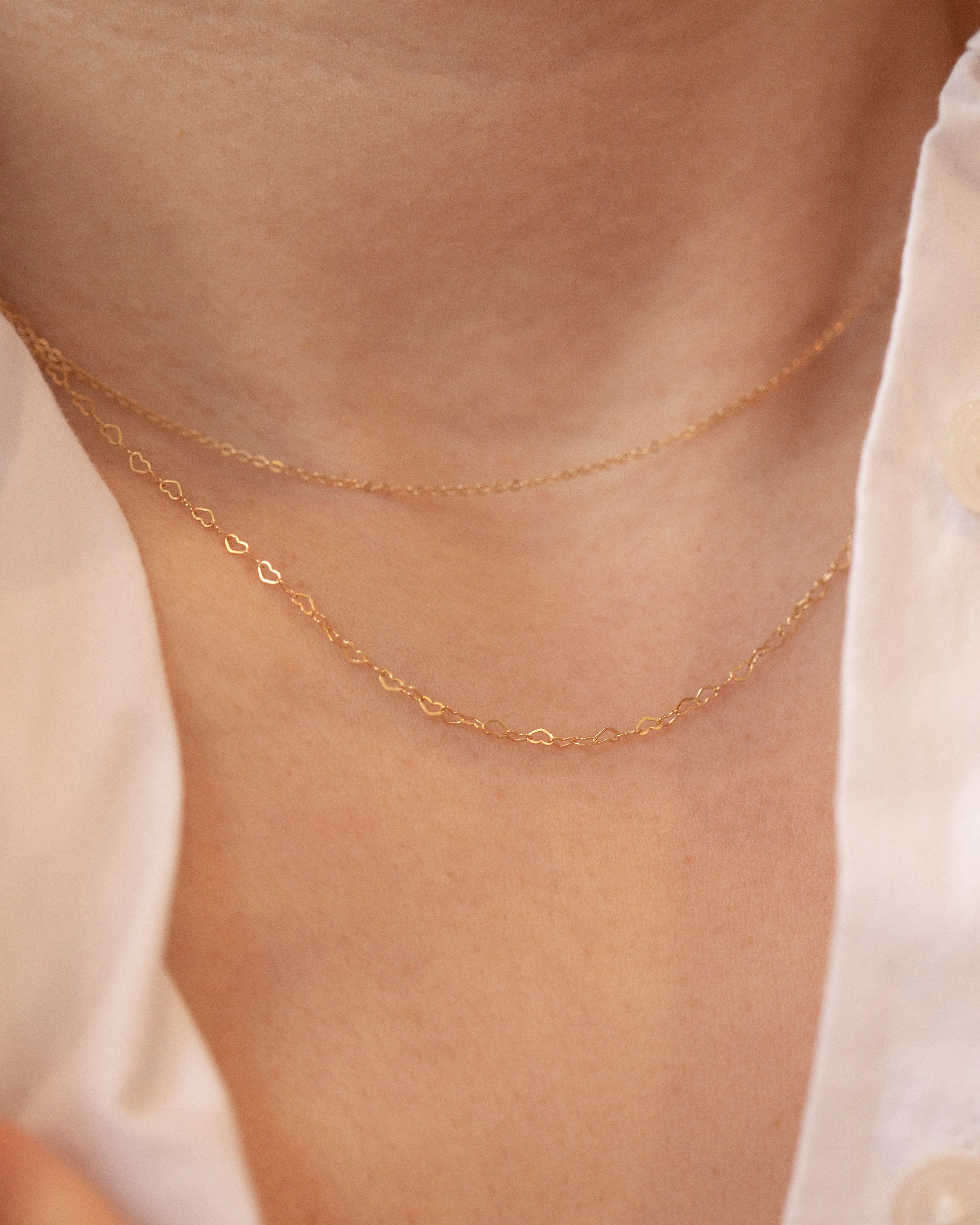 Mini Heart Link Chain Necklace - Image 6