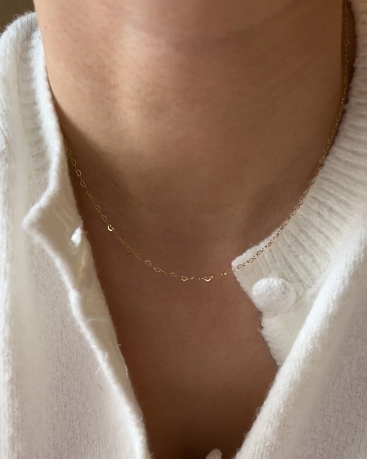 Mini Heart Link Chain Necklace - Image 8