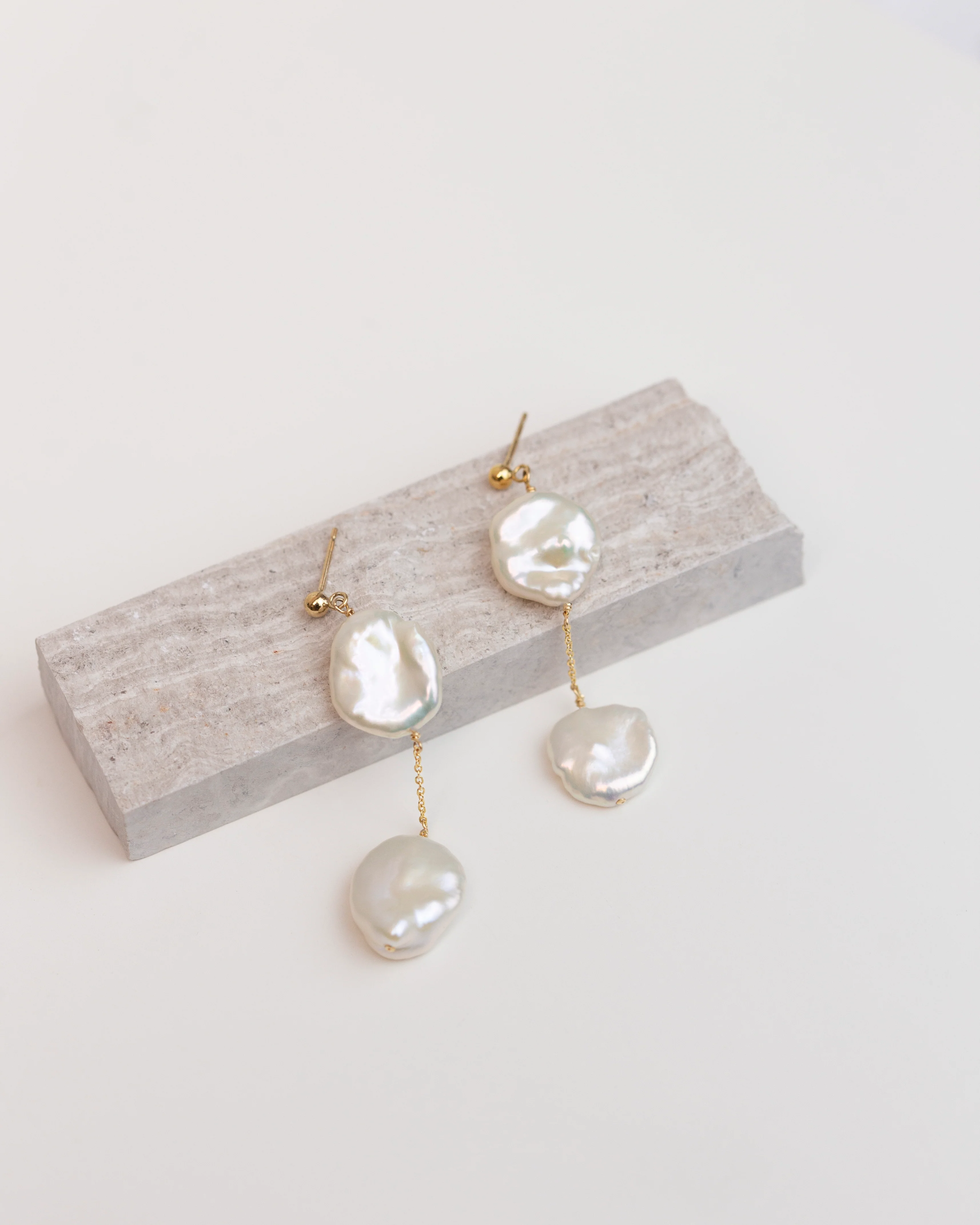 Organic Pearl Drop Earrings