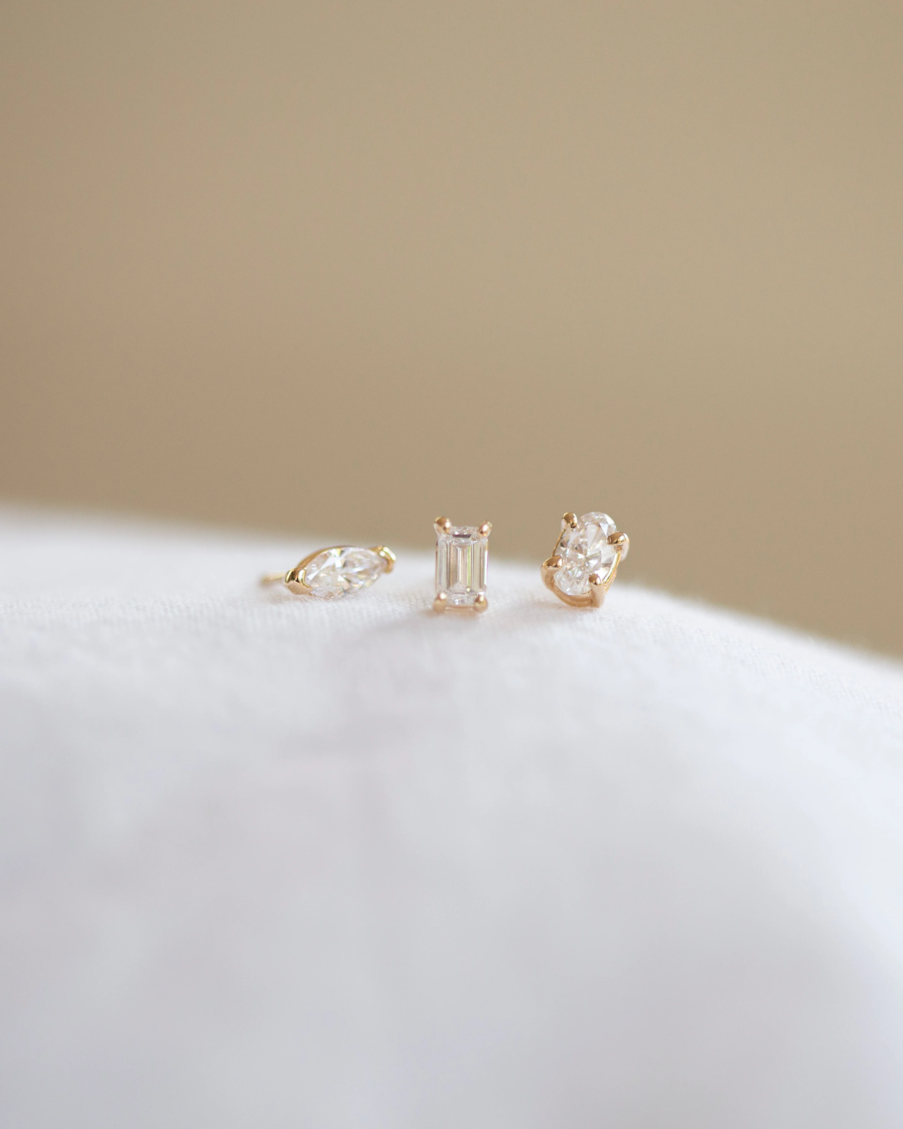 Oval Diamond Earrings - Image 3