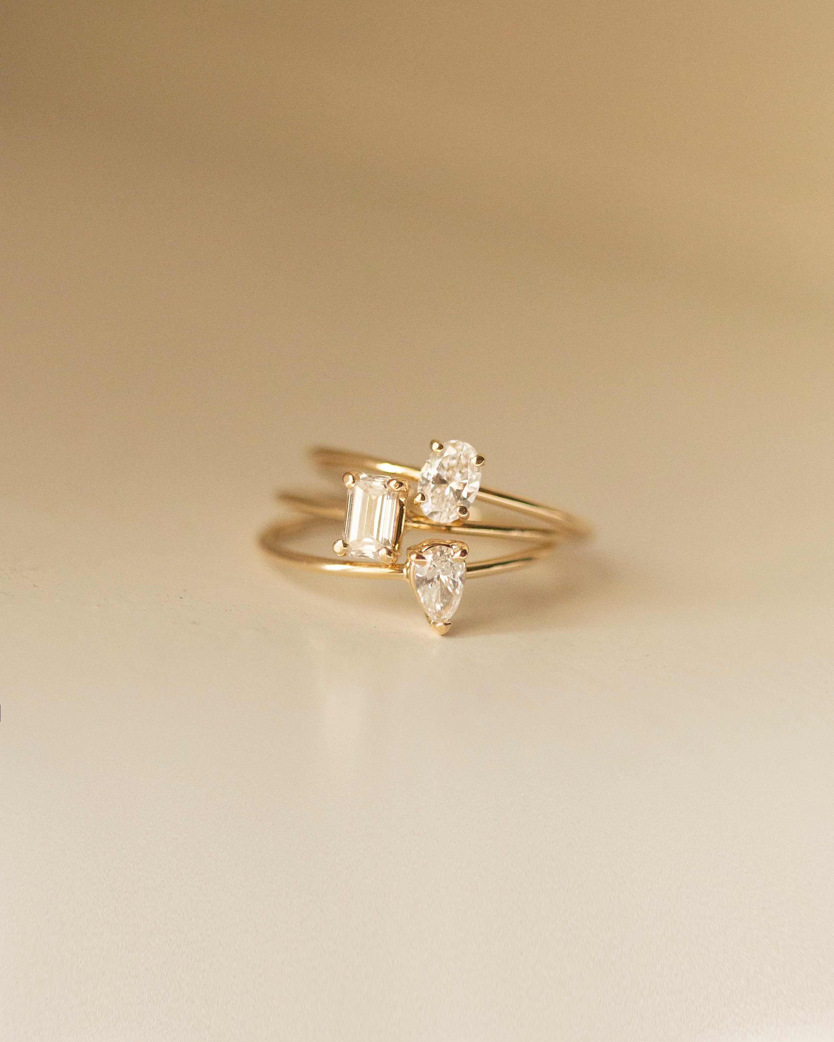 14K Gold Emerald Cut Lab Diamond Ring - Image 5