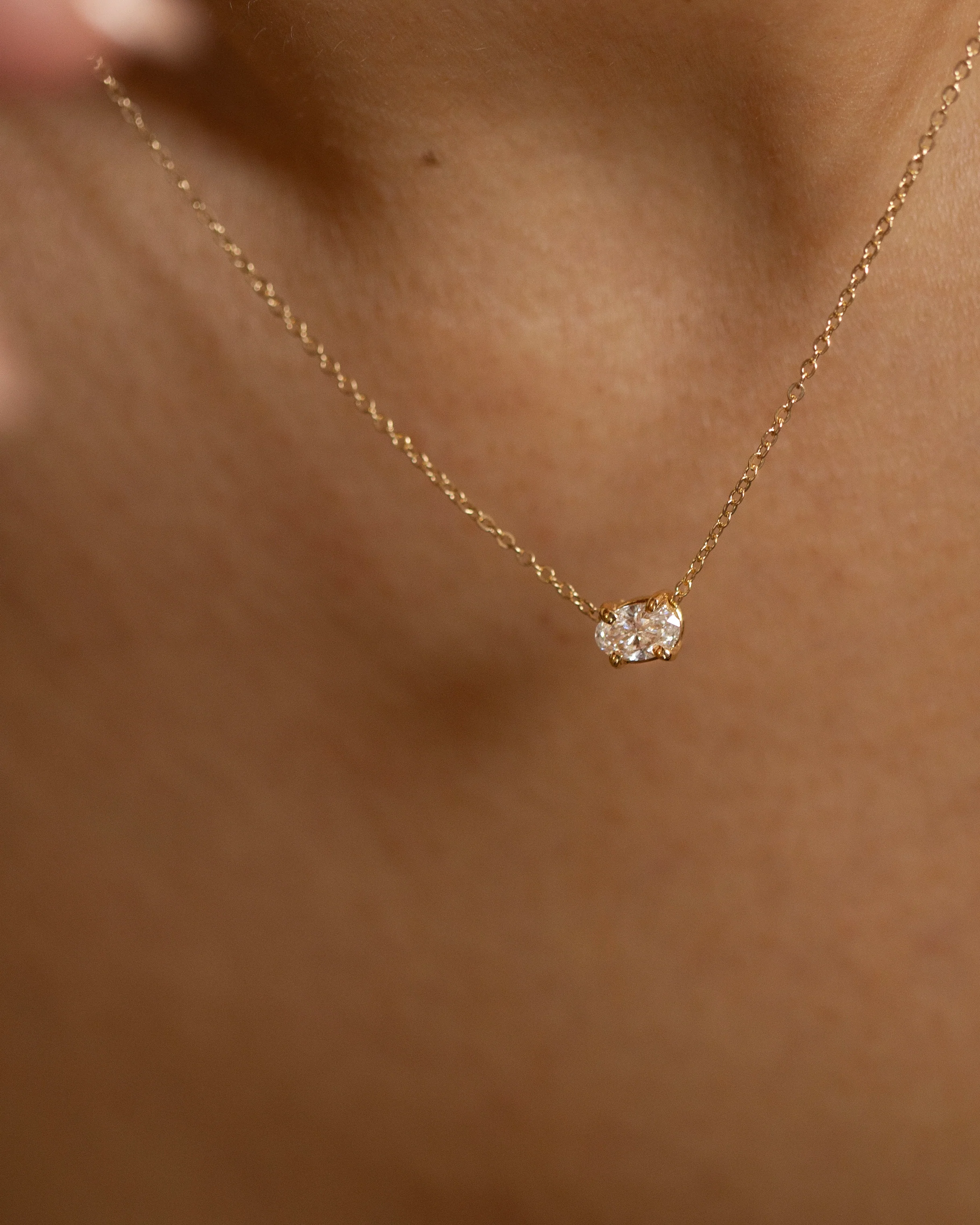 Oval Lab Grown Diamond Necklace. - Image 5