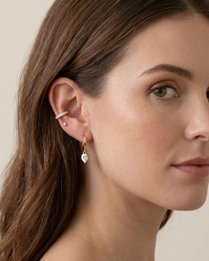 Pear Cut Lab Diamond Hoop Earrings