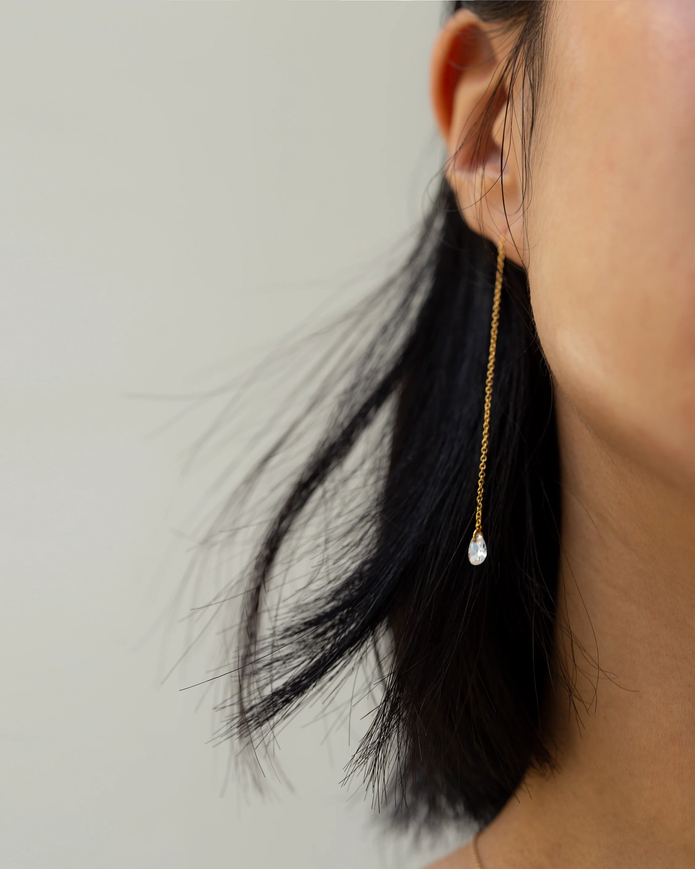Pear CZ Drop Earrings - Image 2