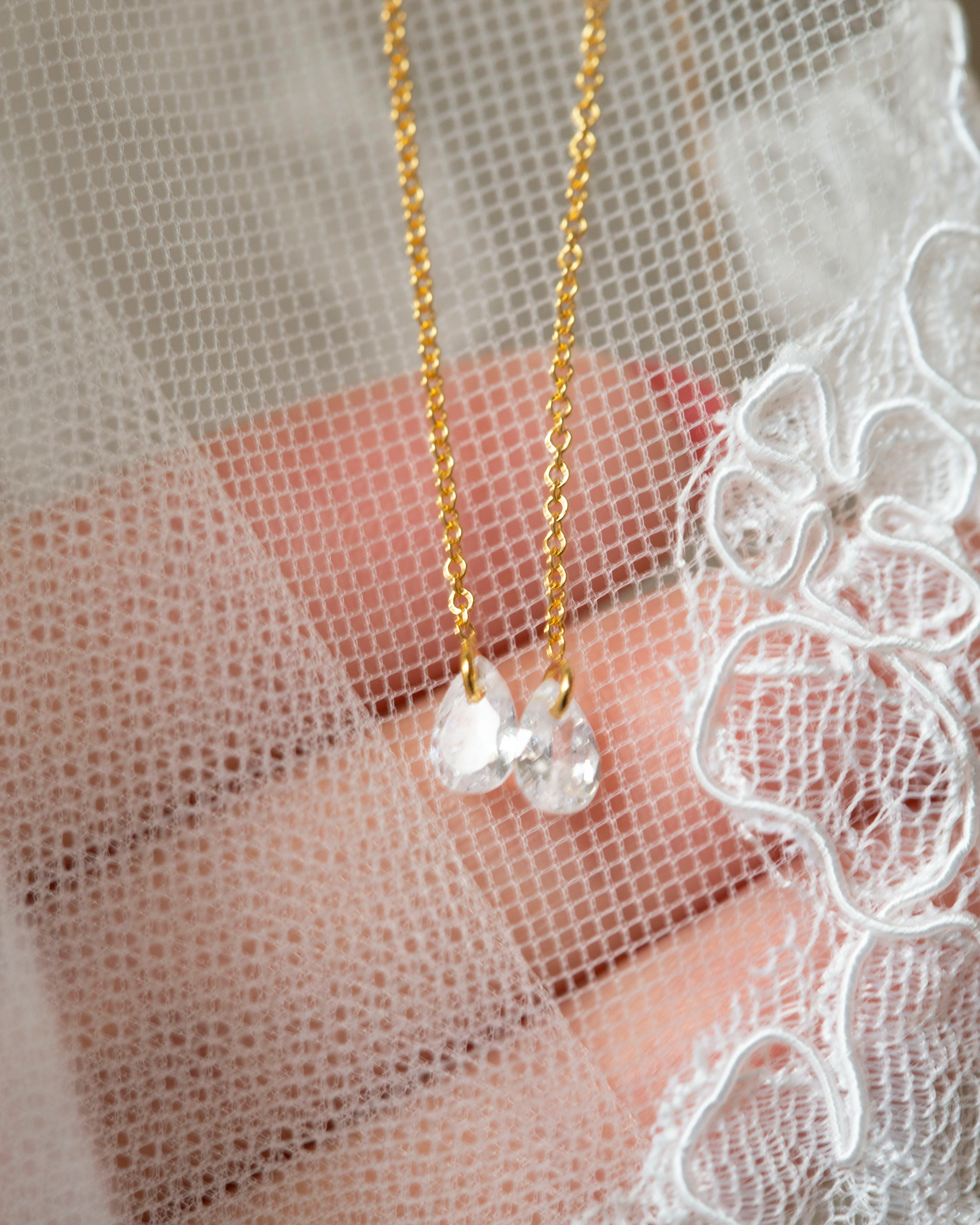 Pear CZ Drop Earrings - Image 6