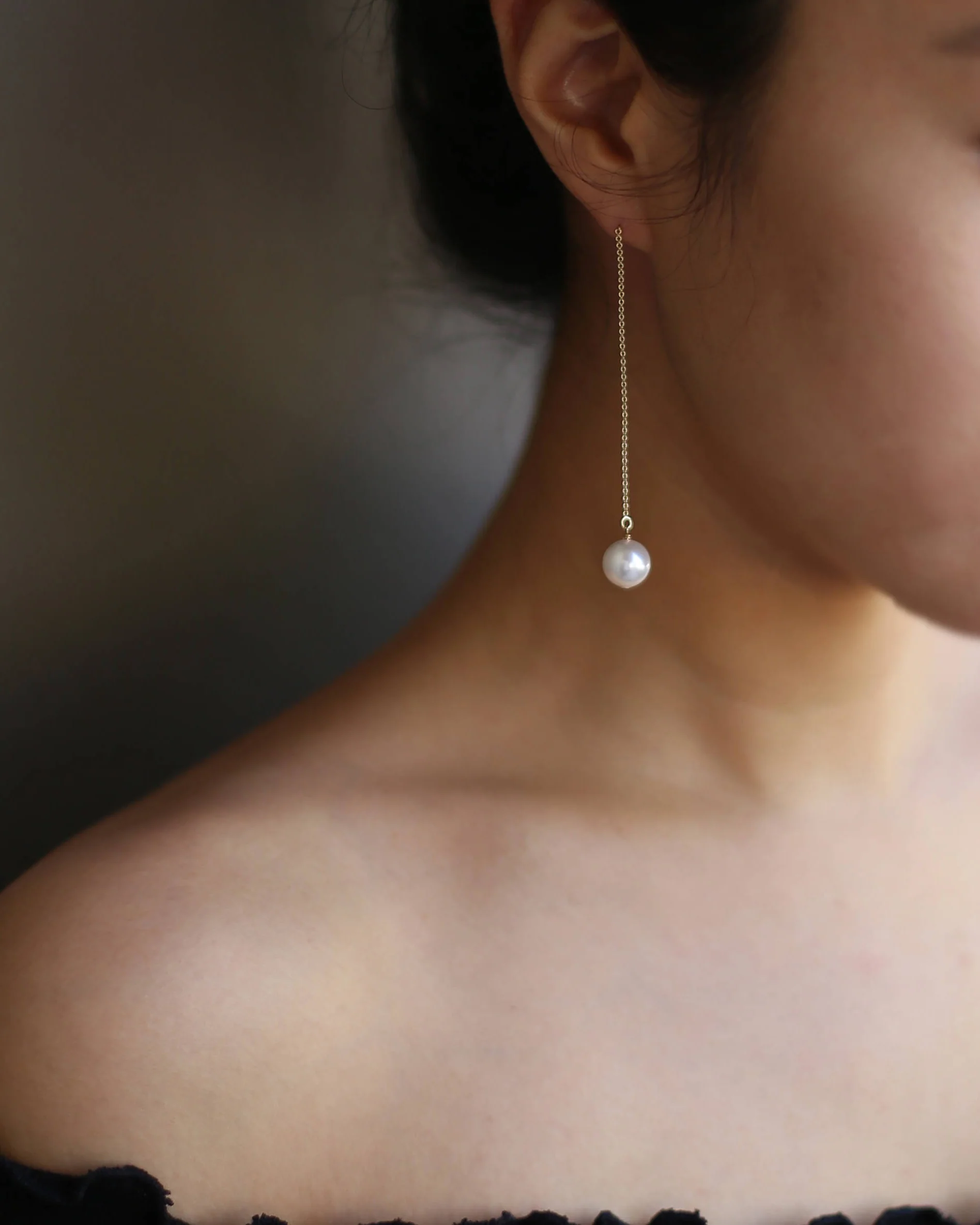 Pearl Threader Earrings - Image 3