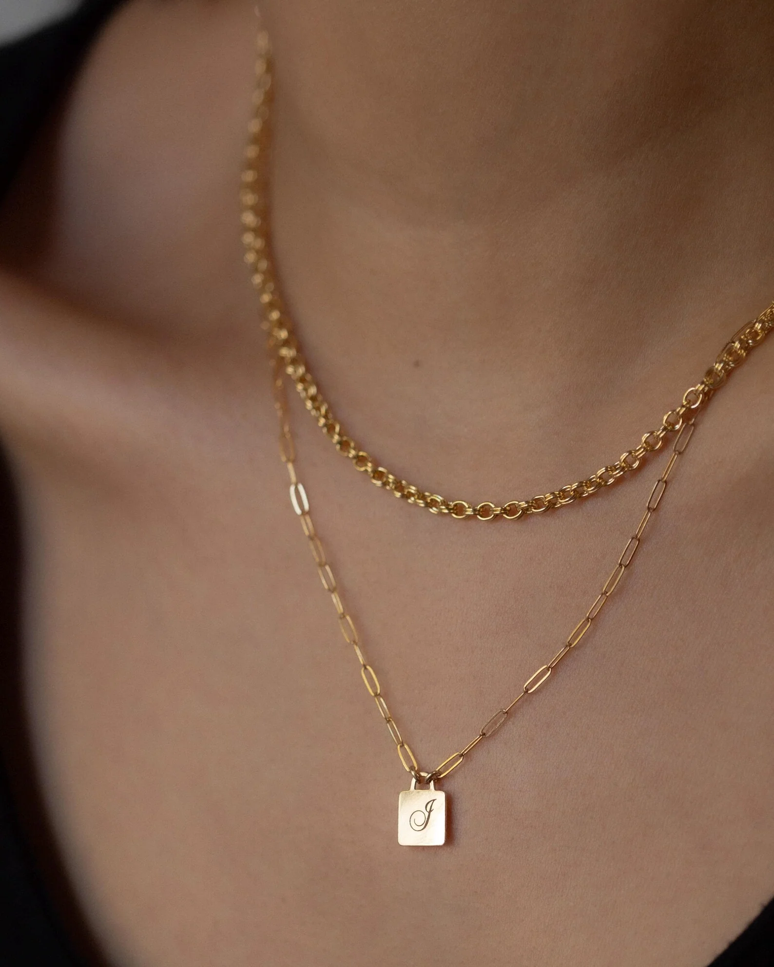 Personalized Square Tag Necklace - Image 3