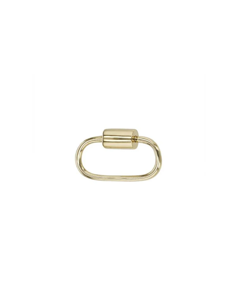 Real 14k Gold and Diamond Carabiner Screw Clasp / 14k Gold Charm Holder - Image 2