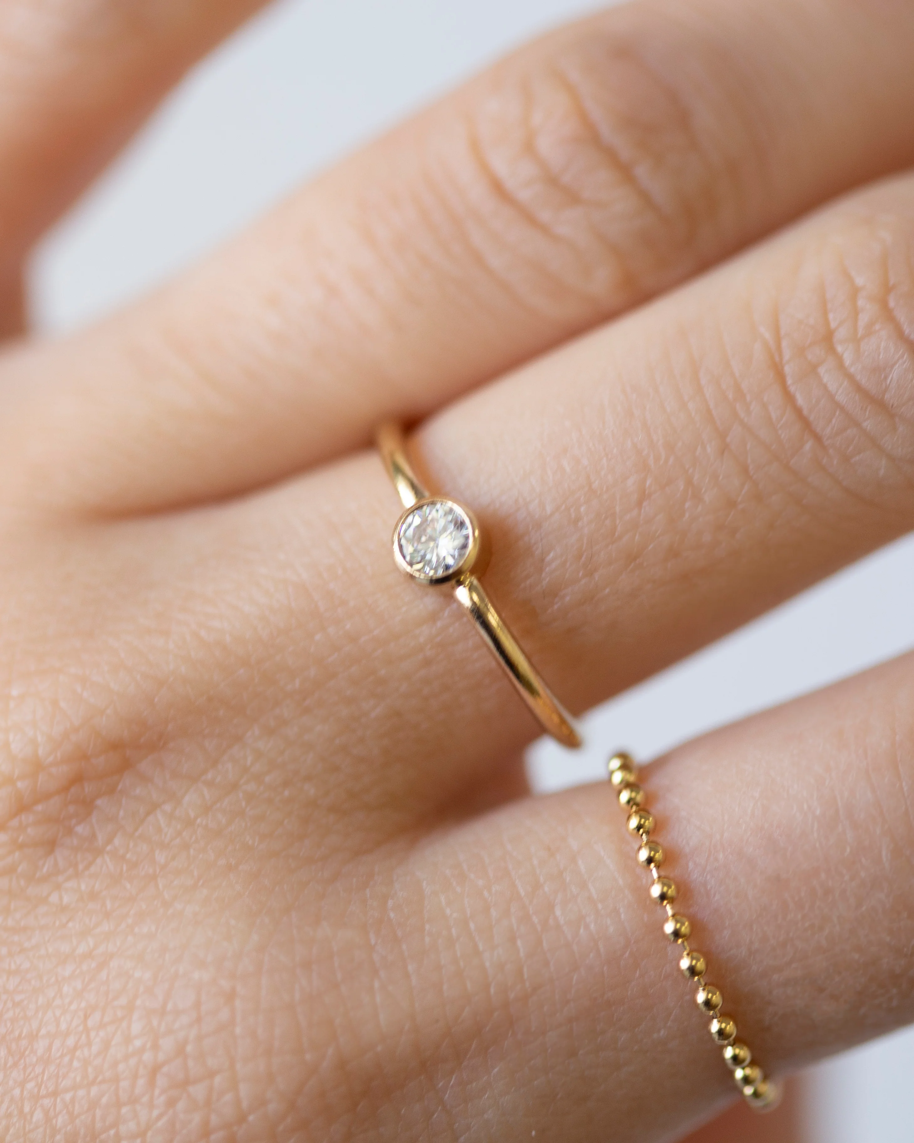 Round bezel Solitaire CZ Diamond Ring - Image 5