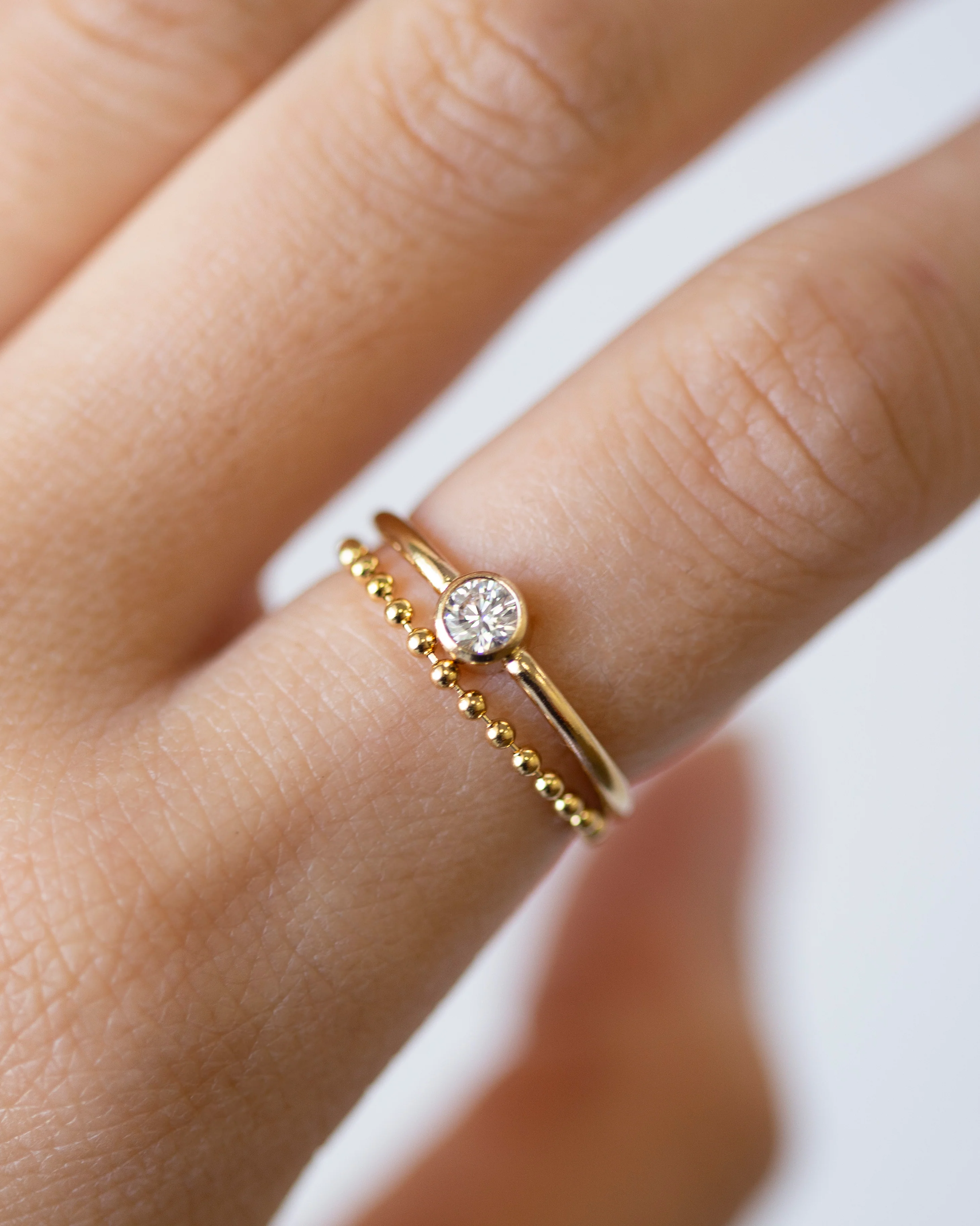 Round bezel Solitaire CZ Diamond Ring - Image 6
