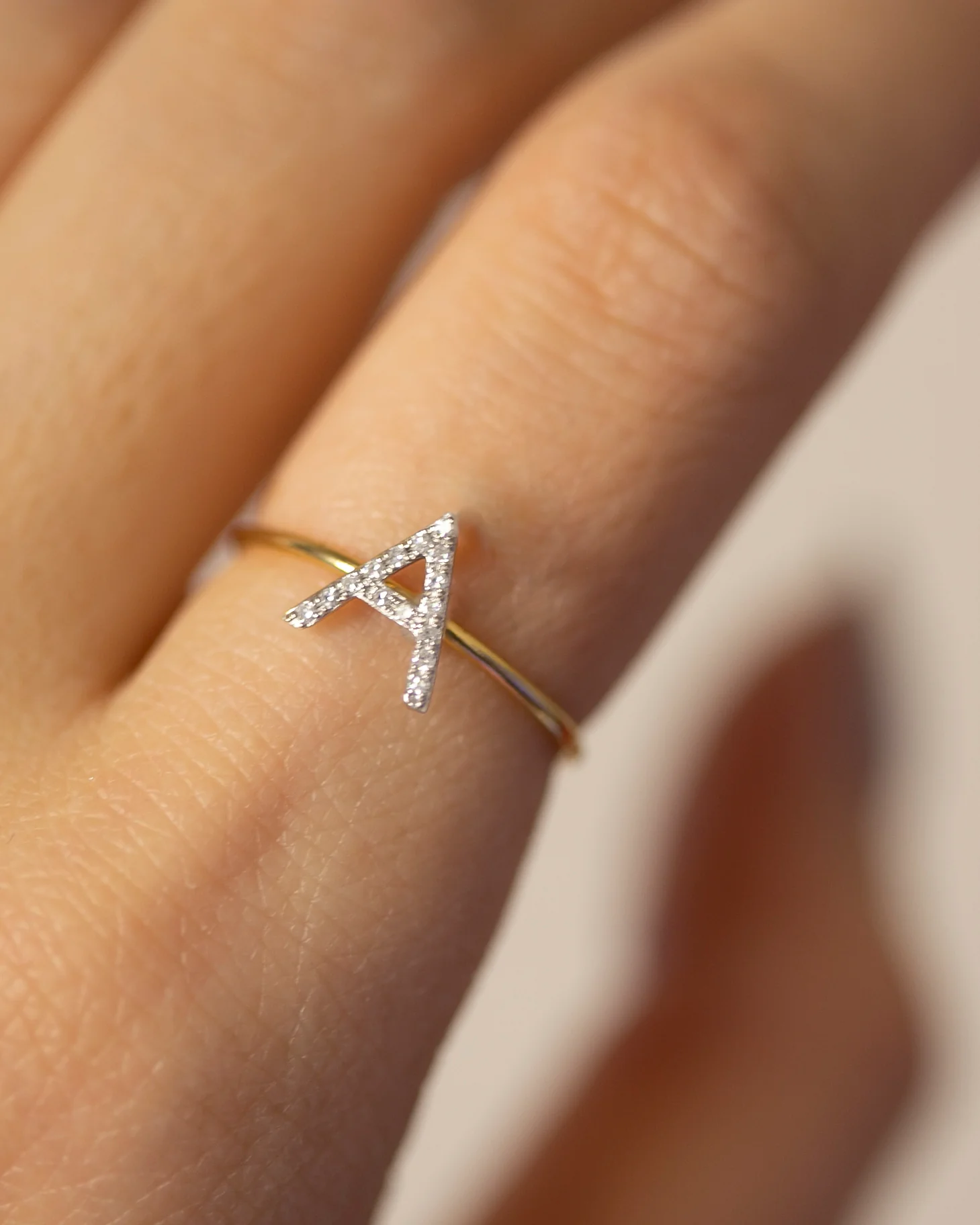 Side Diamond Letter Ring - Image 3