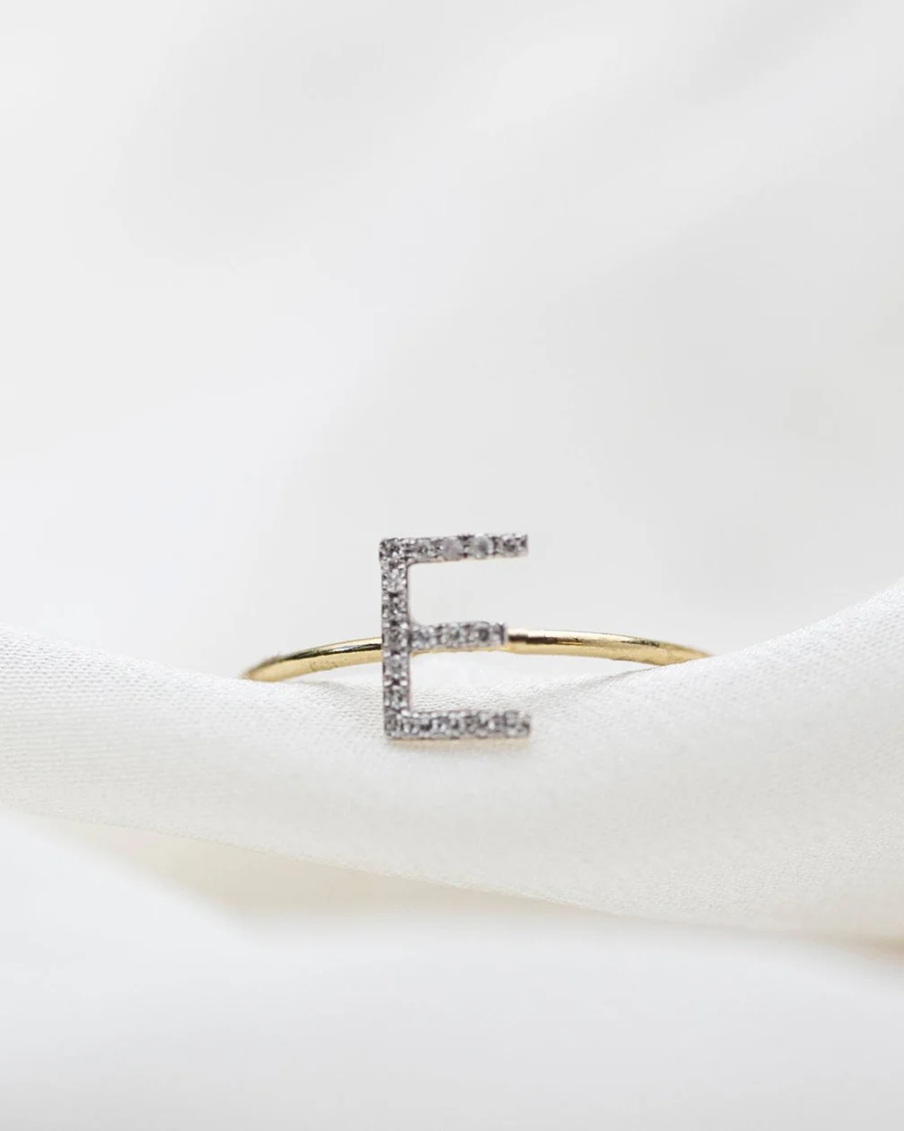 Side Diamond Letter Ring - Image 4
