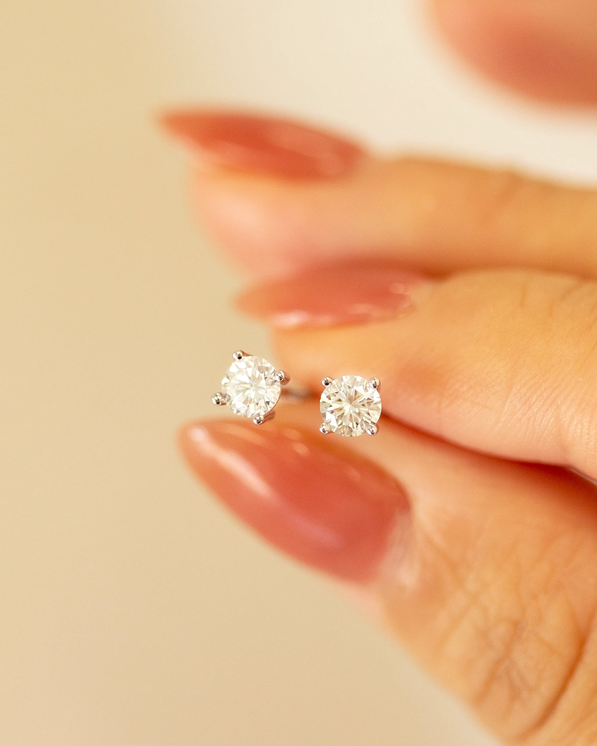 Silver Lab Diamond Stud Earrings - Image 5