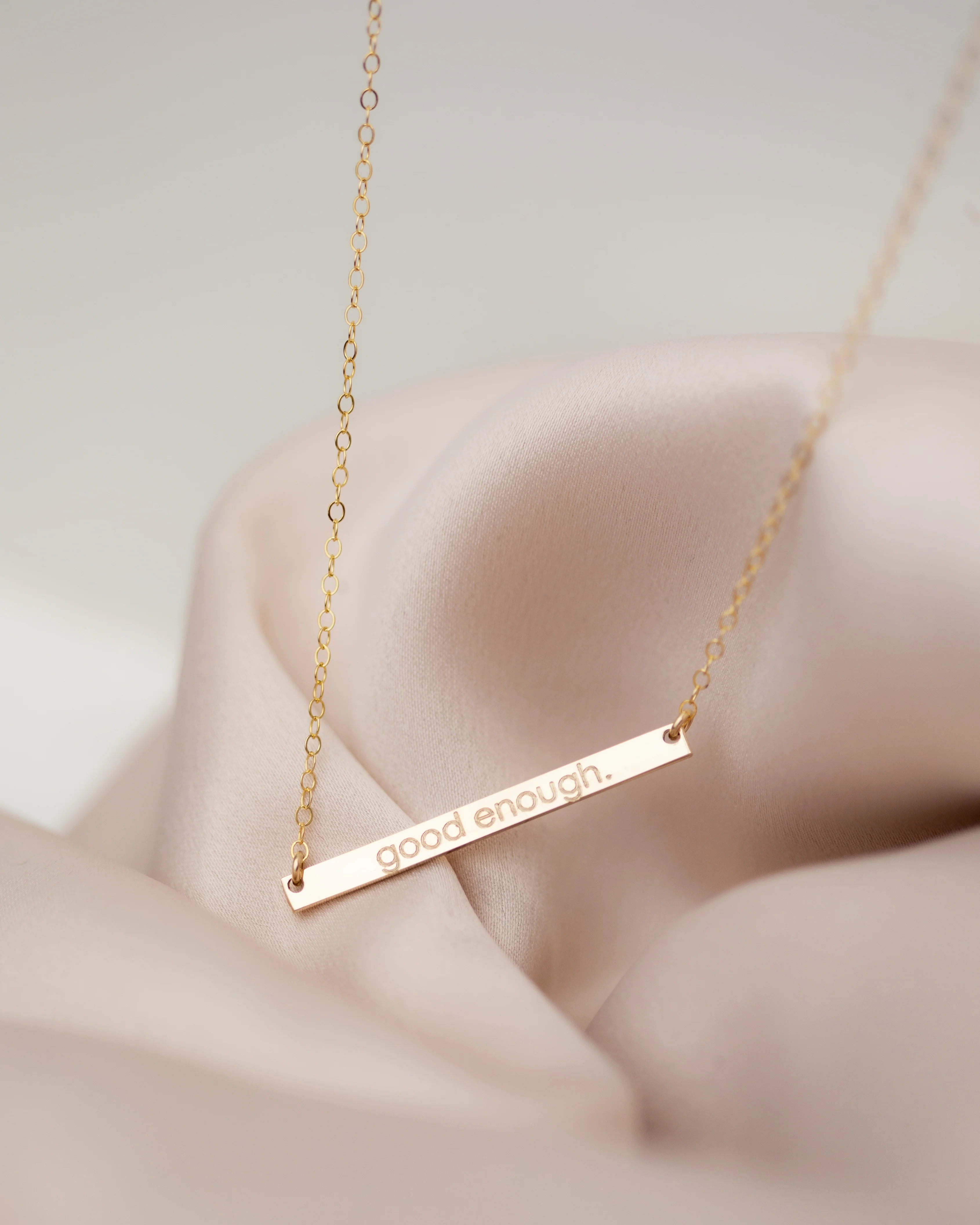Skinny Name Bar Plate Necklace - Image 2