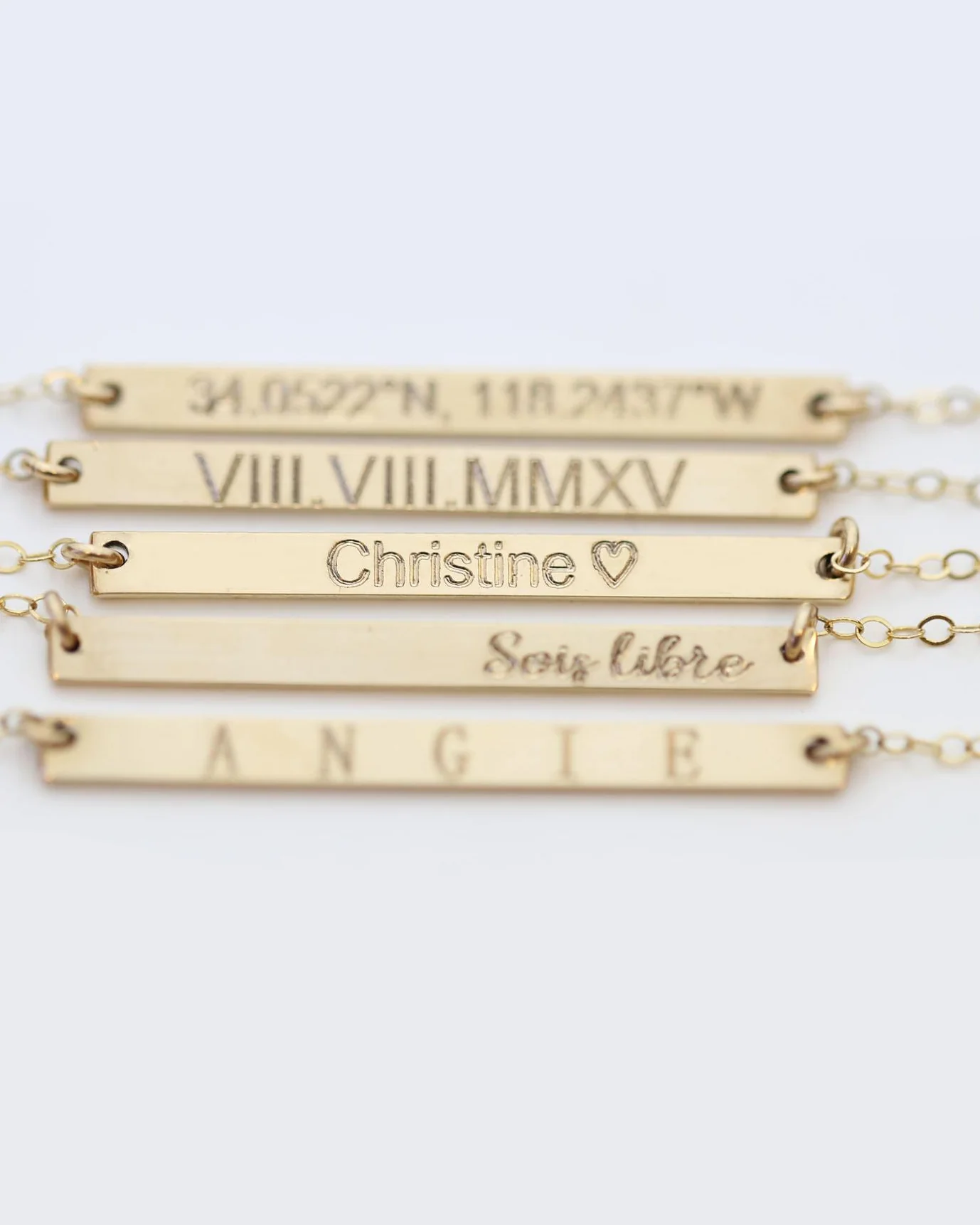 Skinny Name Bar Plate Necklace - Image 3