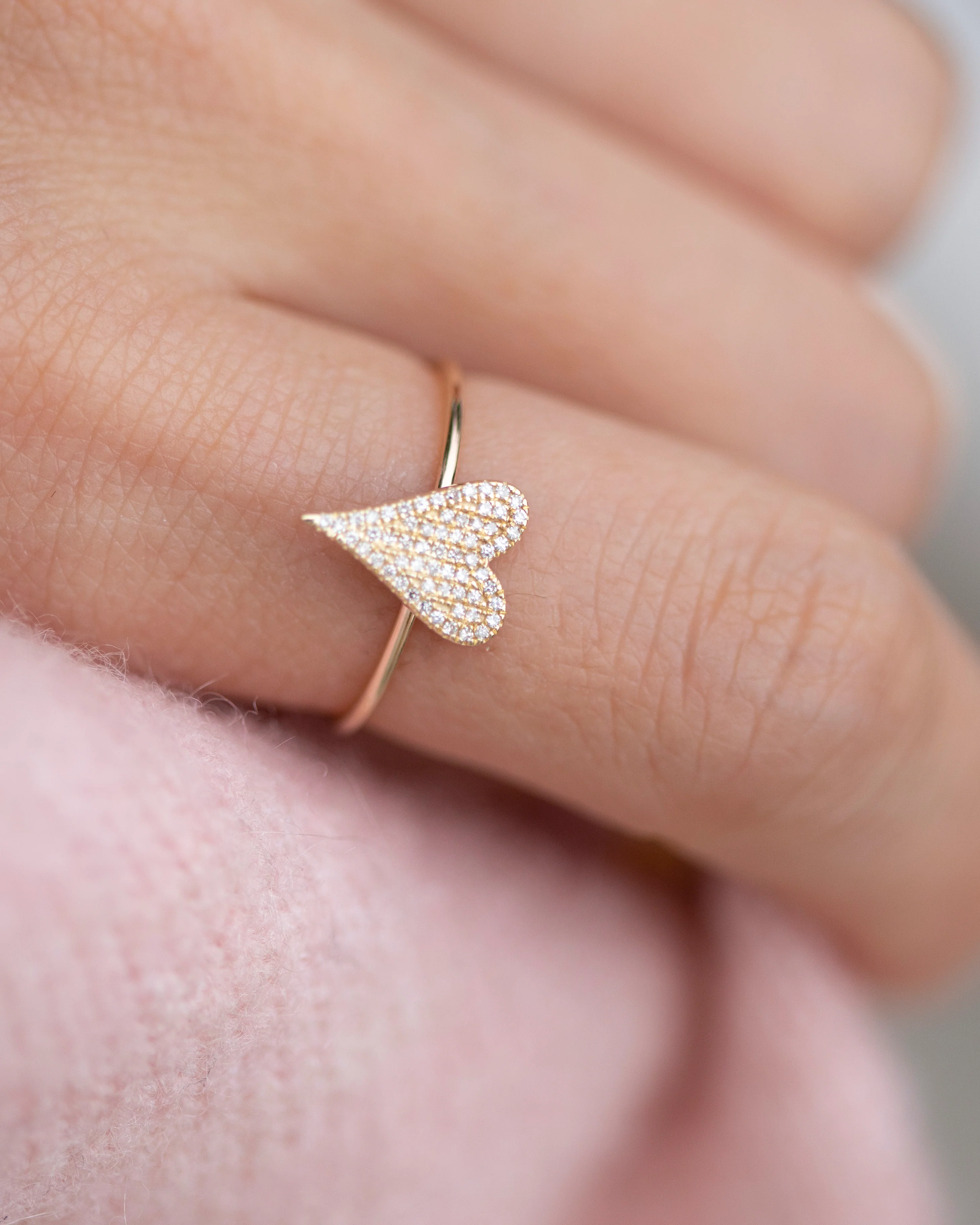 Small Pave Heart Diamond ring - Image 4