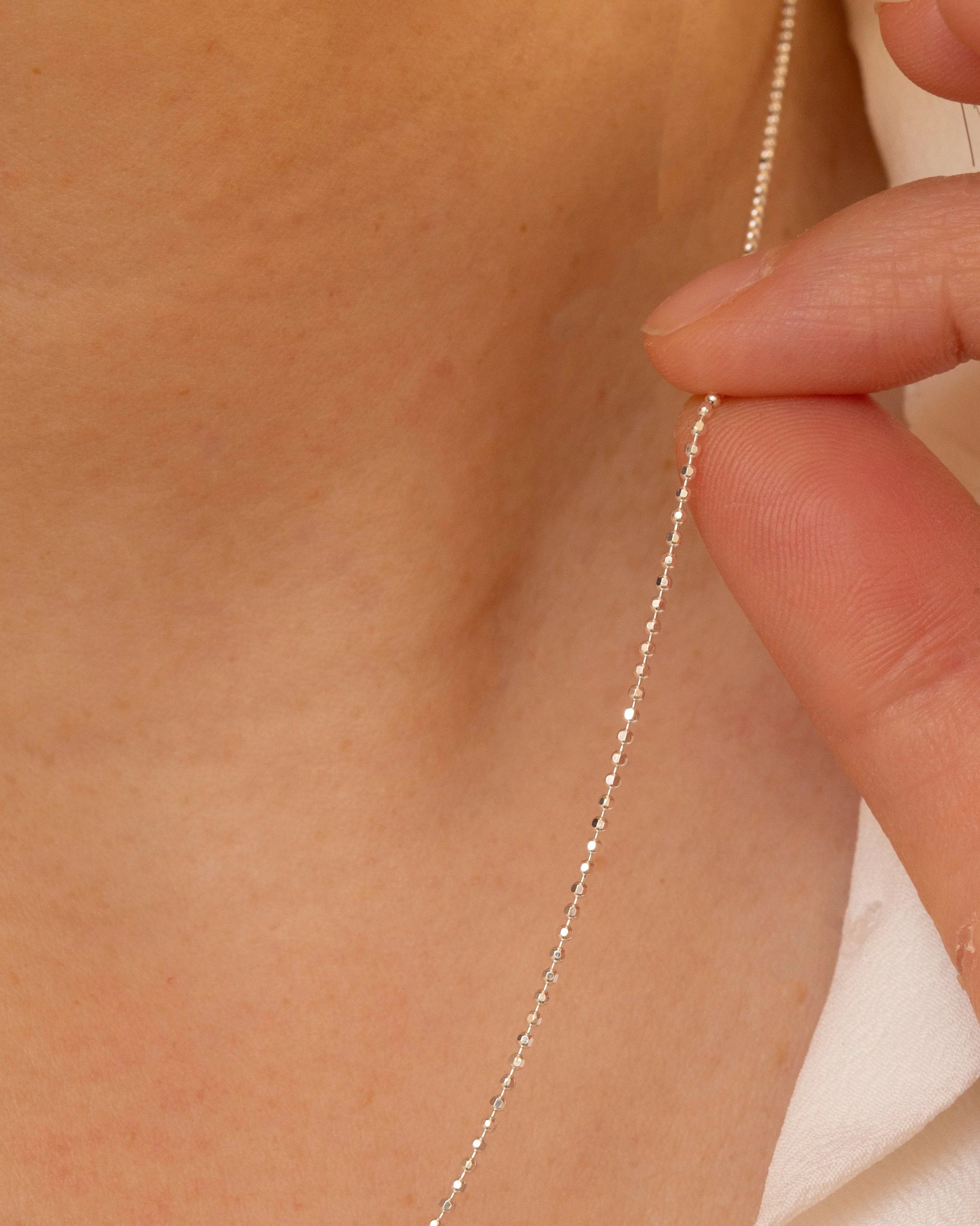 Sterling silver Sparkle Ball Chain Necklace - Image 2