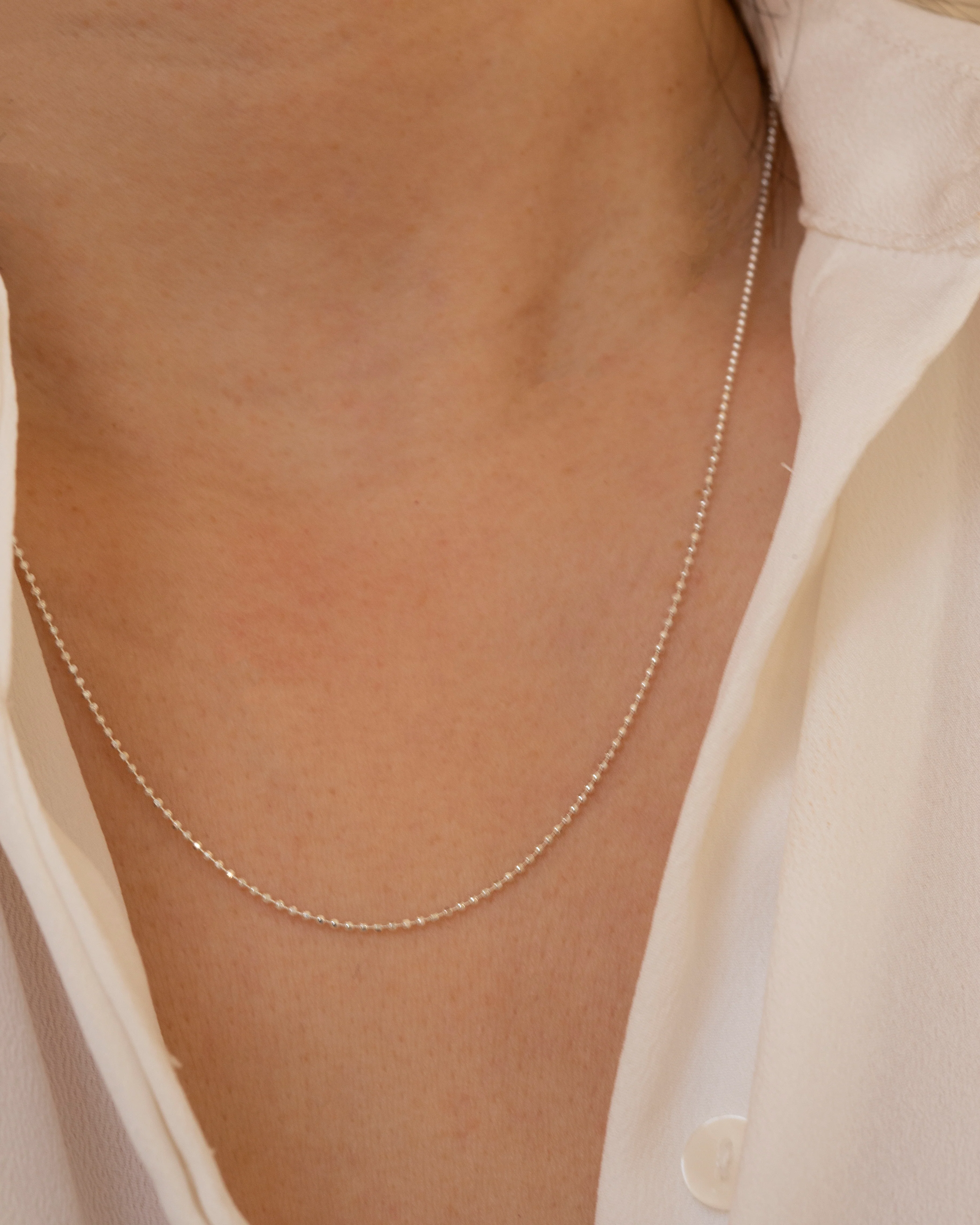 Sterling silver Sparkle Ball Chain Necklace - Image 5