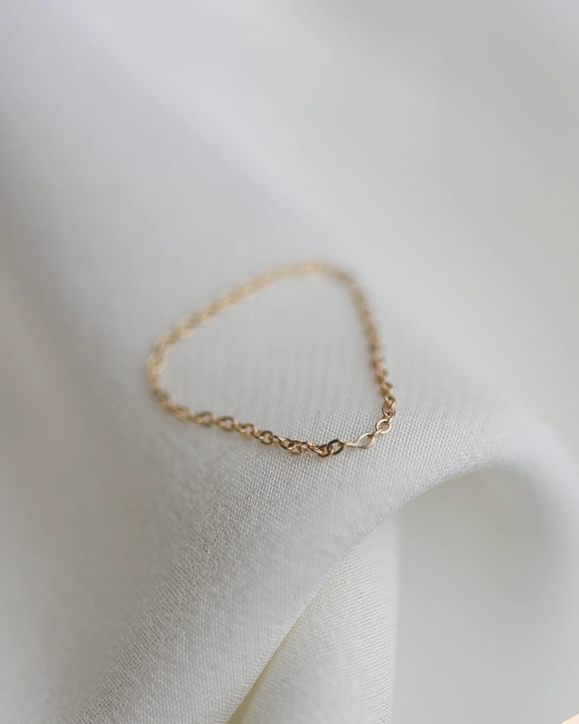14k Super Dainty Chain Ring - Image 4