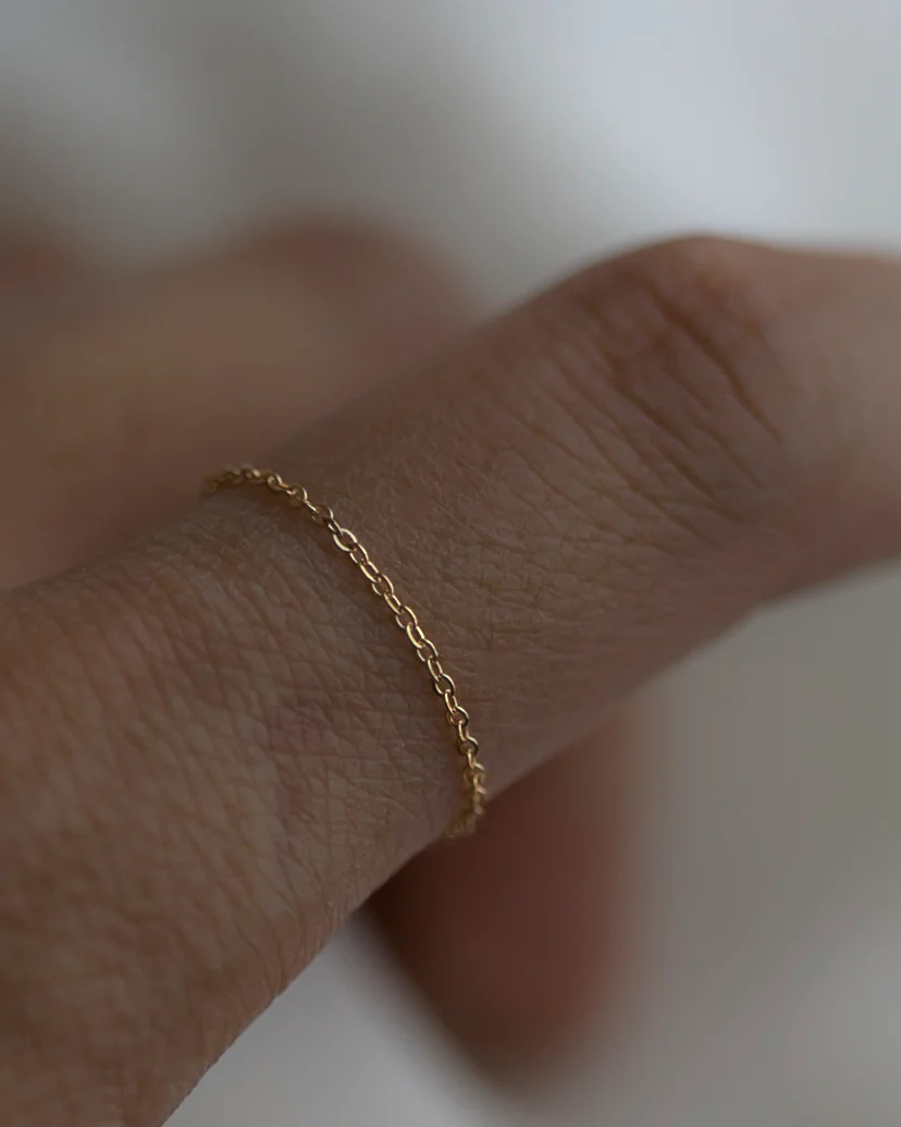 14k Super Dainty Chain Ring - Image 6