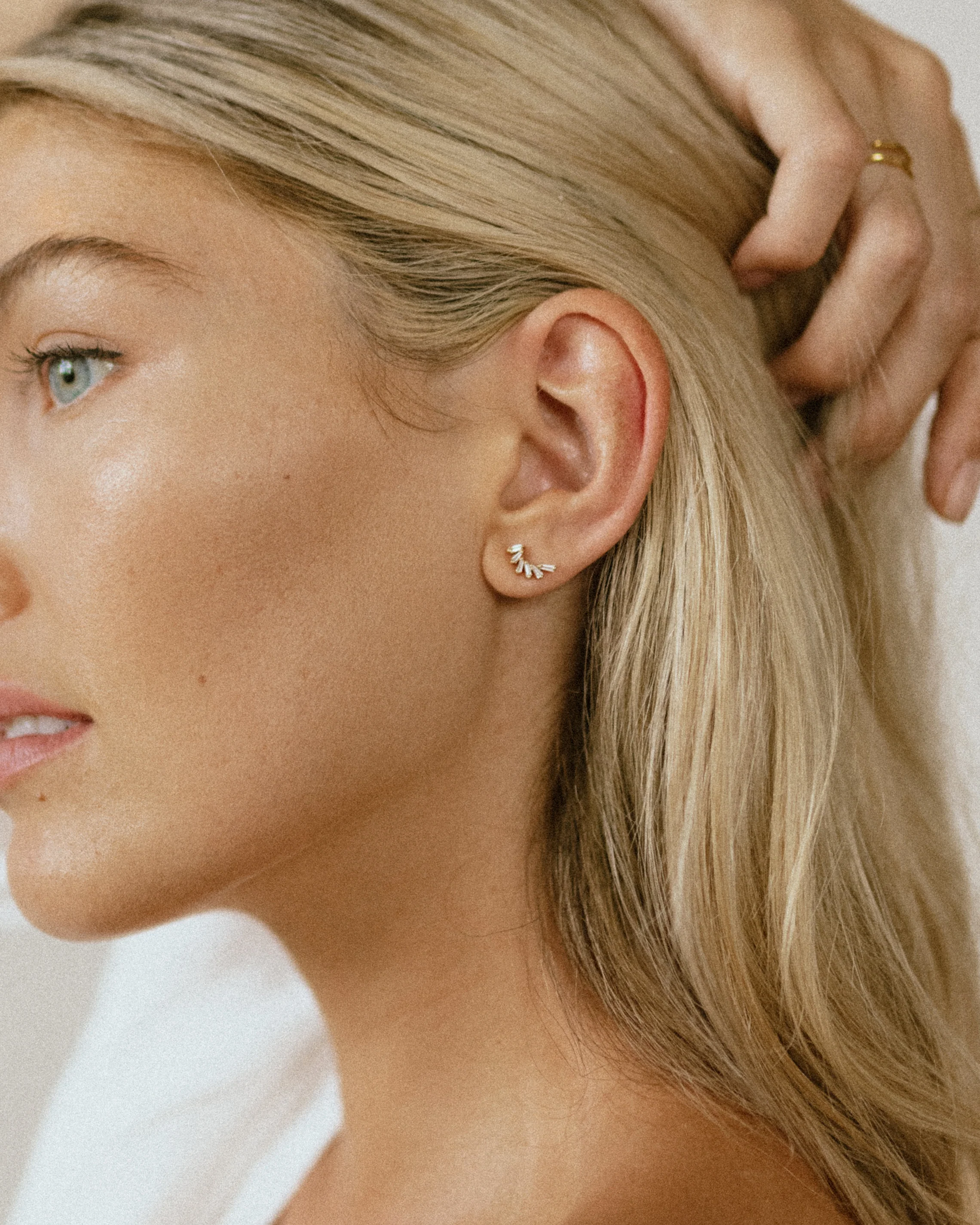 Tapered Baguette Diamond Step Earrings - Image 3