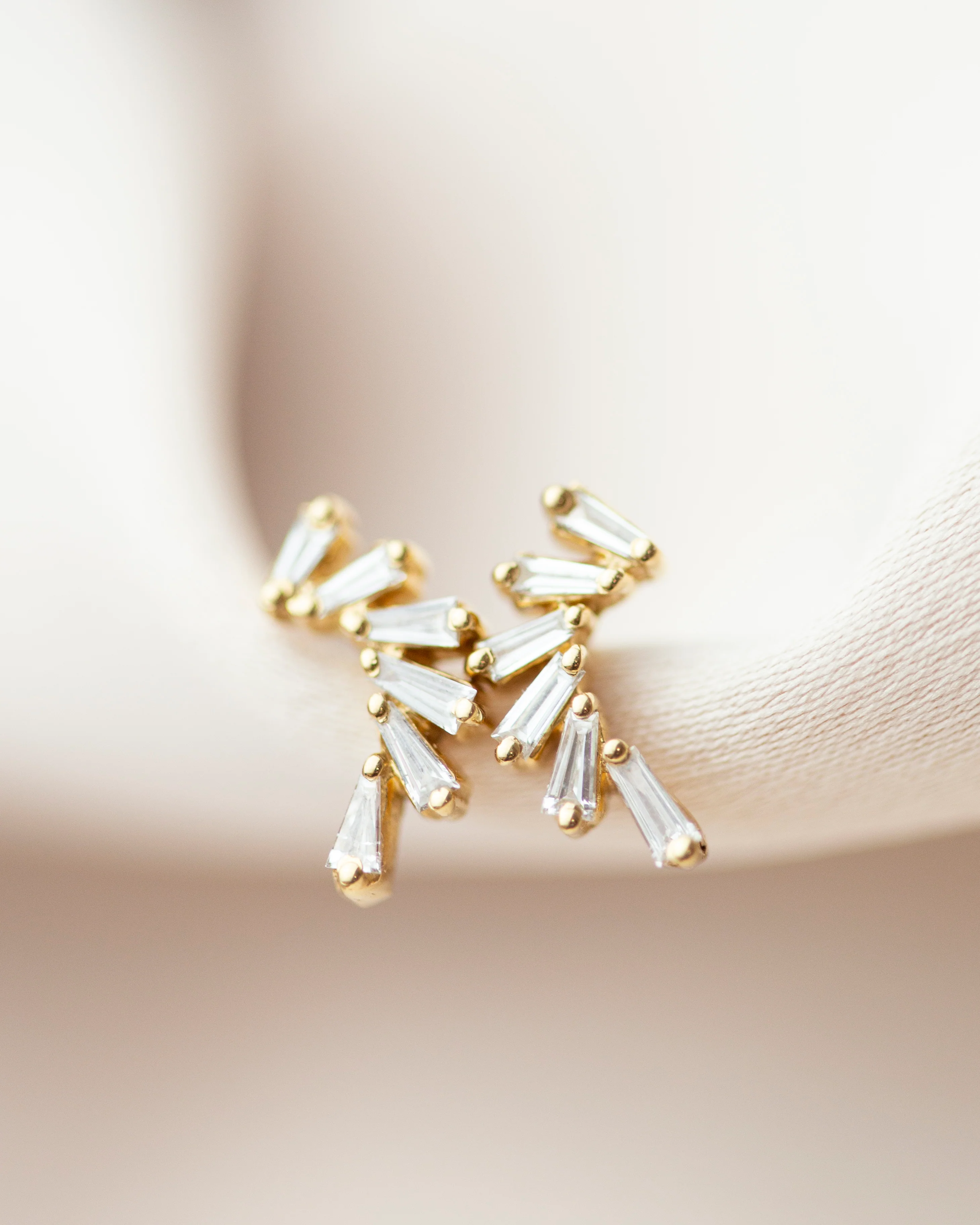 Tapered Baguette Diamond Step Earrings - Image 7