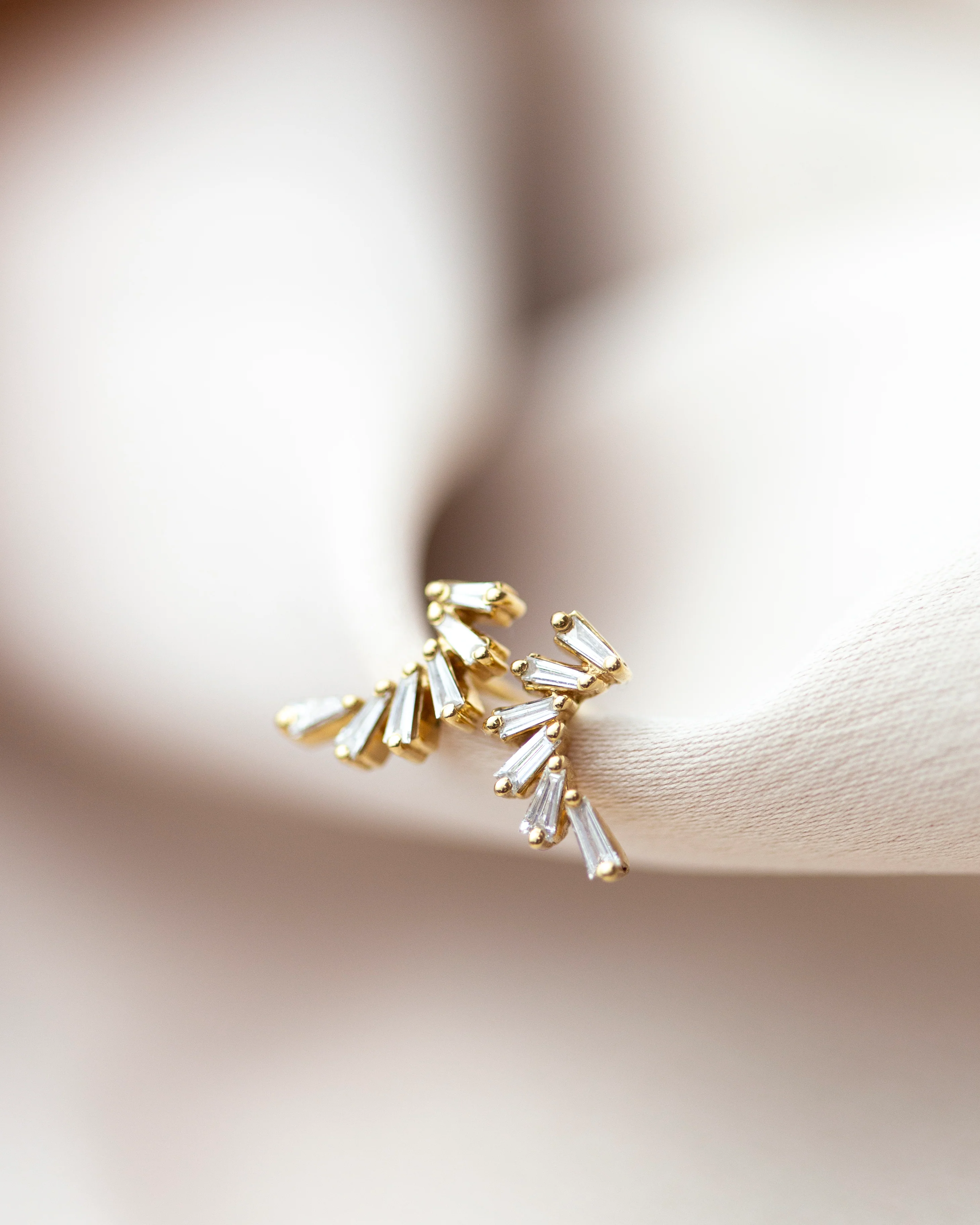 Tapered Baguette Diamond Step Earrings - Image 8