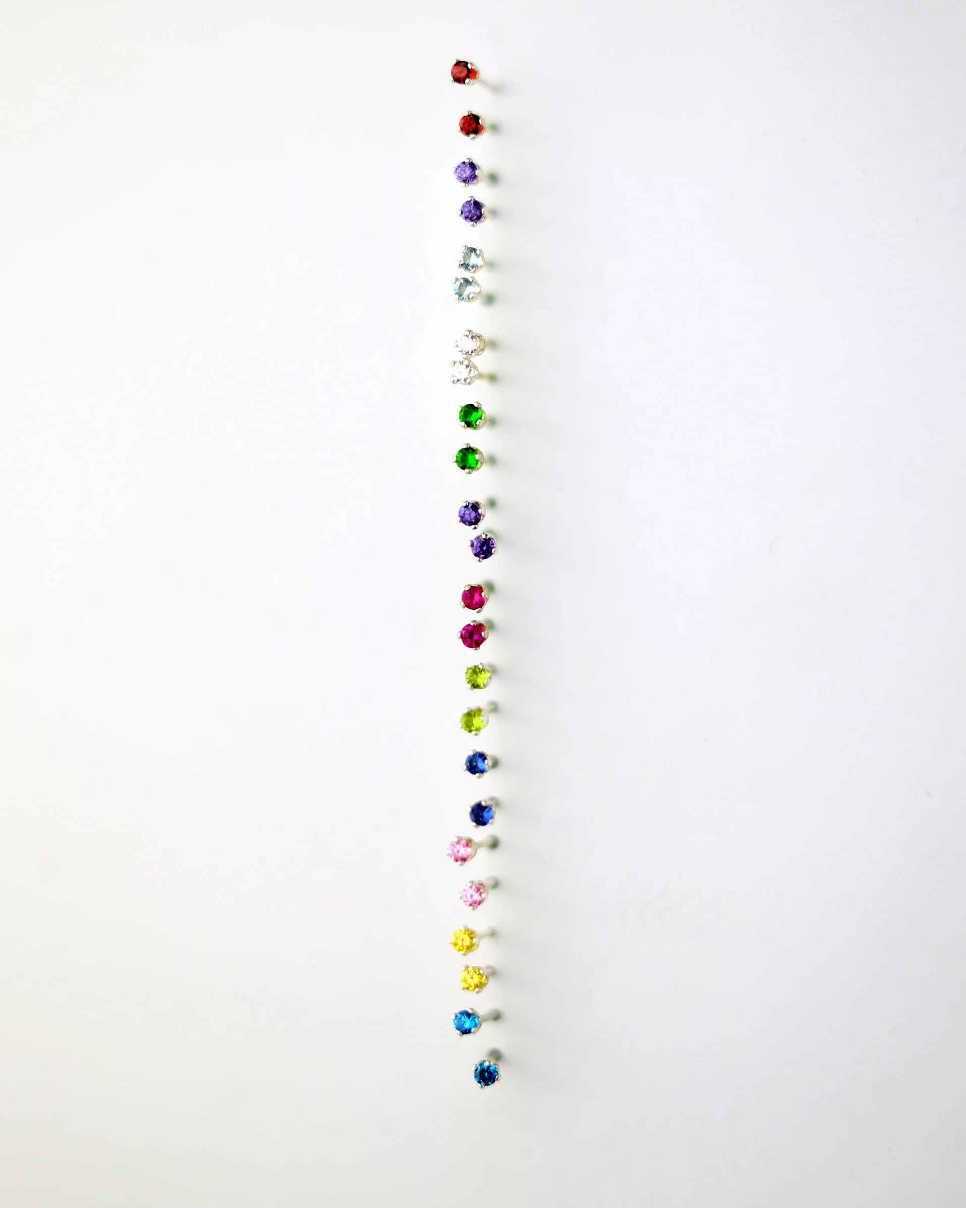Tiny CZ Birthstone Earrings - Image 3