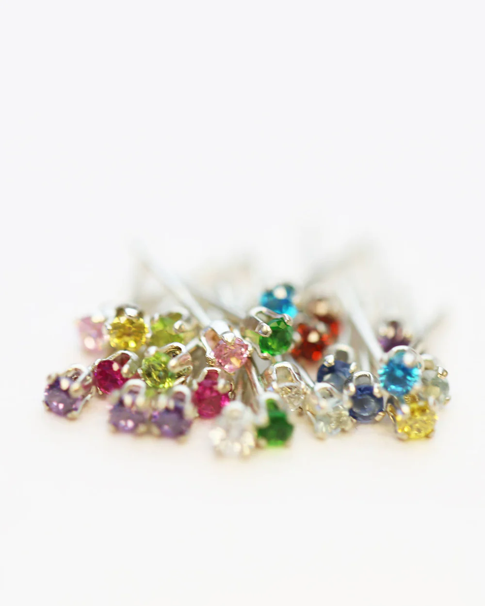 Tiny CZ Birthstone Earrings - Image 5