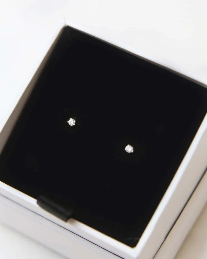 Tiny CZ Birthstone Earrings - Image 7