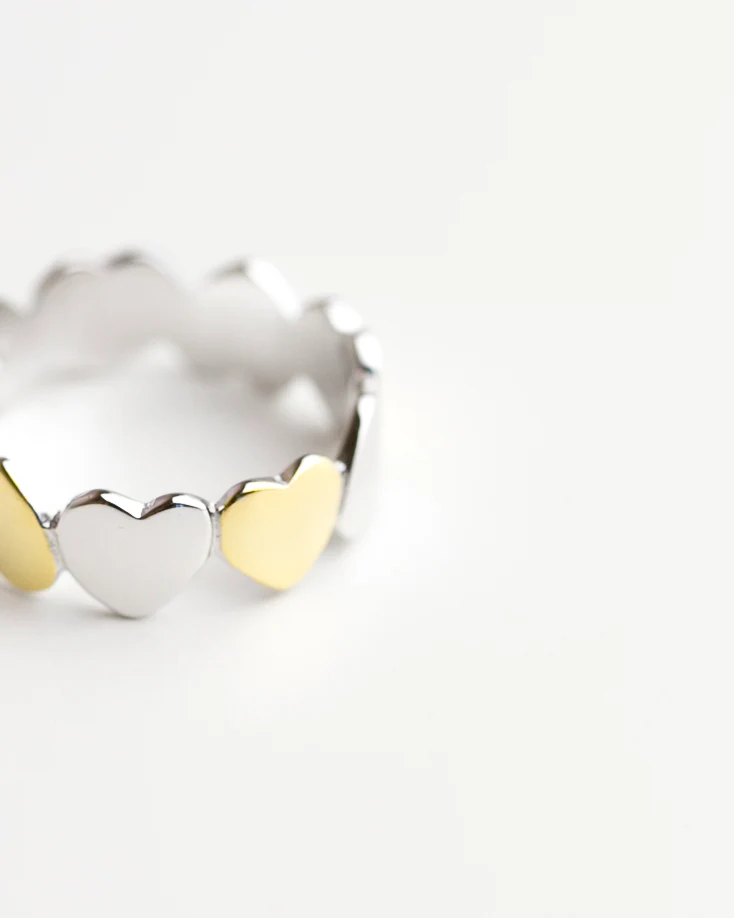 Two Tone Hearts Ring - Image 3